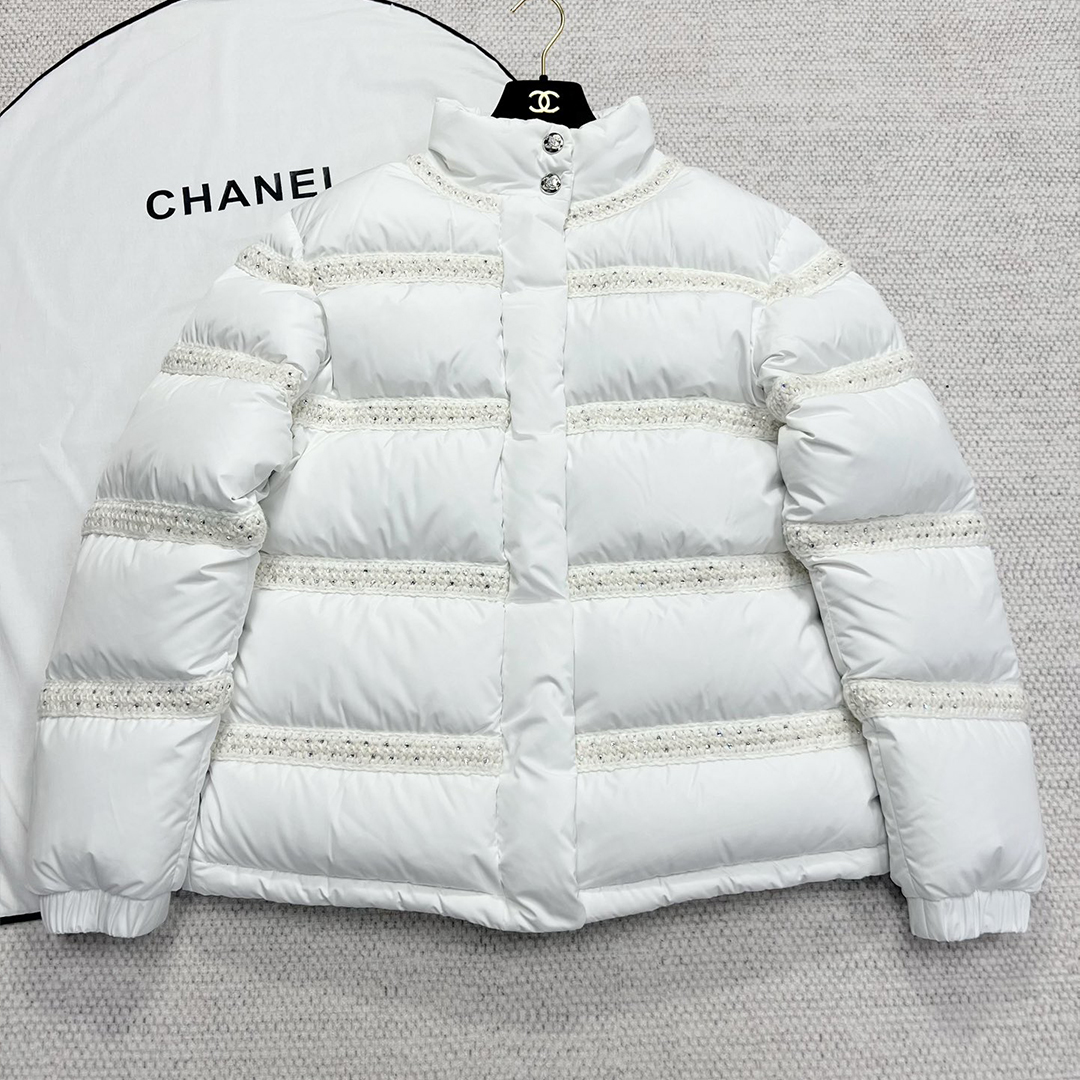 NIGO Chanel Women's Spring, Autumn And Winter Solid Color Zipper Standing Collar Puffer Down Coat Jacket #nigo71916