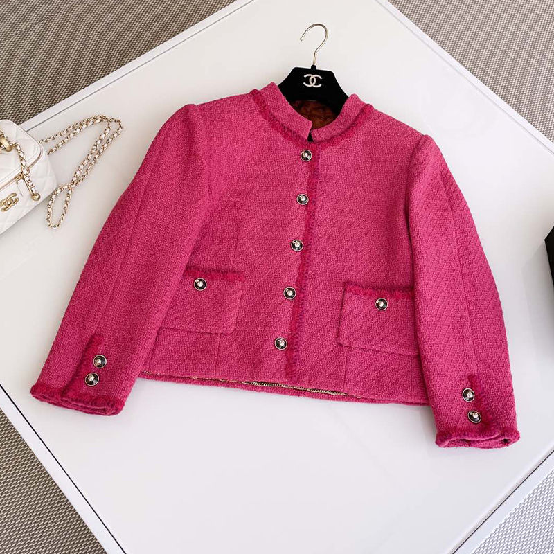 NIGO Chanel Women's Spring And Autumn Solid Color Round Collar Wool Long Sleeve Jacket Coat Casual Tweed High Waist Half Skirt #nigo71911