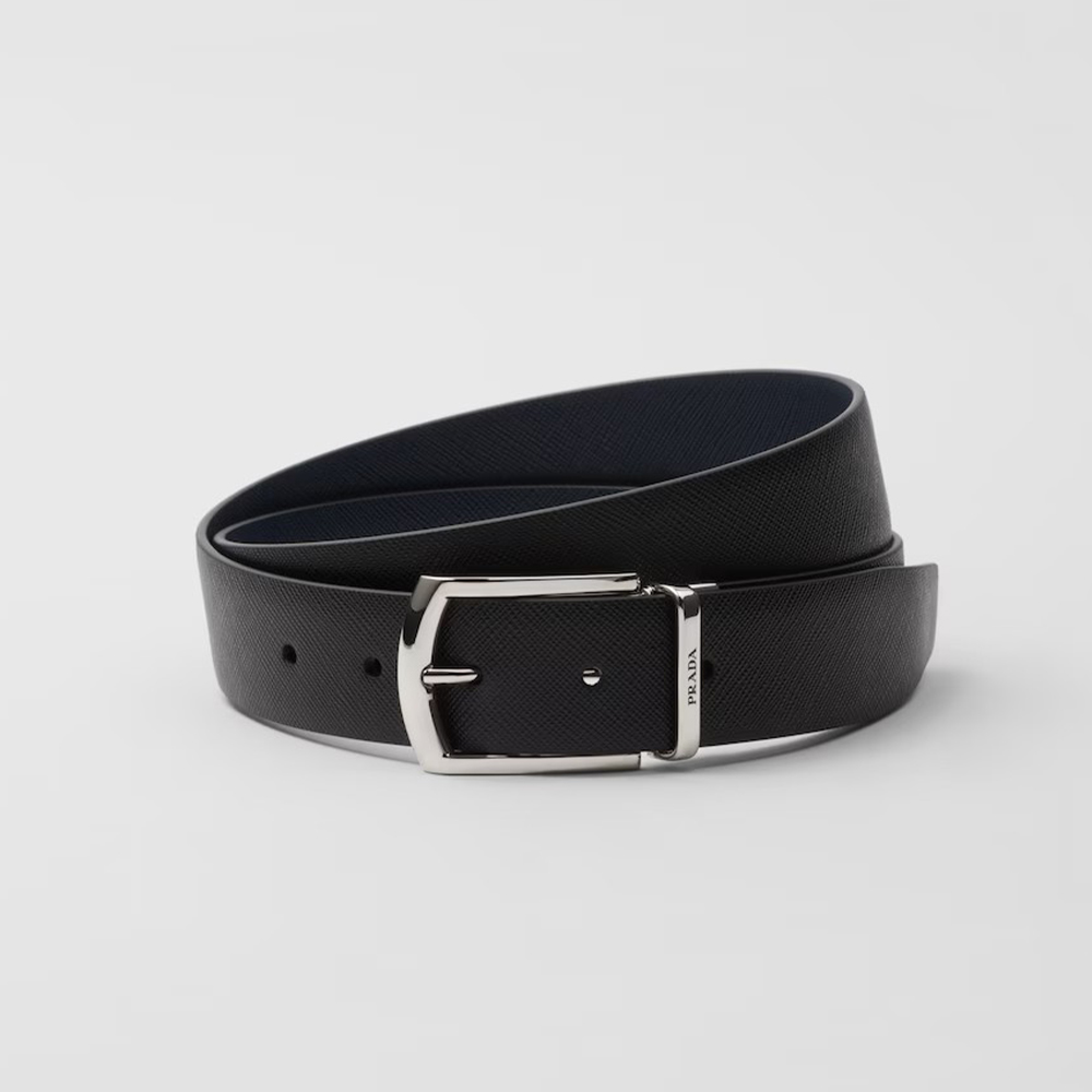 NIGO Prada Men's Reversible Saffiano Cow Leather Belt Casual Jewelry Accessories #nigo71917
