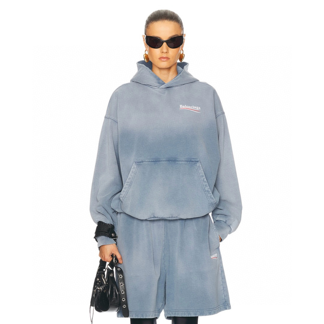 NIGO Balenciaga Men's Spring And Autumn Solid Color Washed Gradient Cotton Pullover Fitted Hooded Sweatshirt #nigo71921