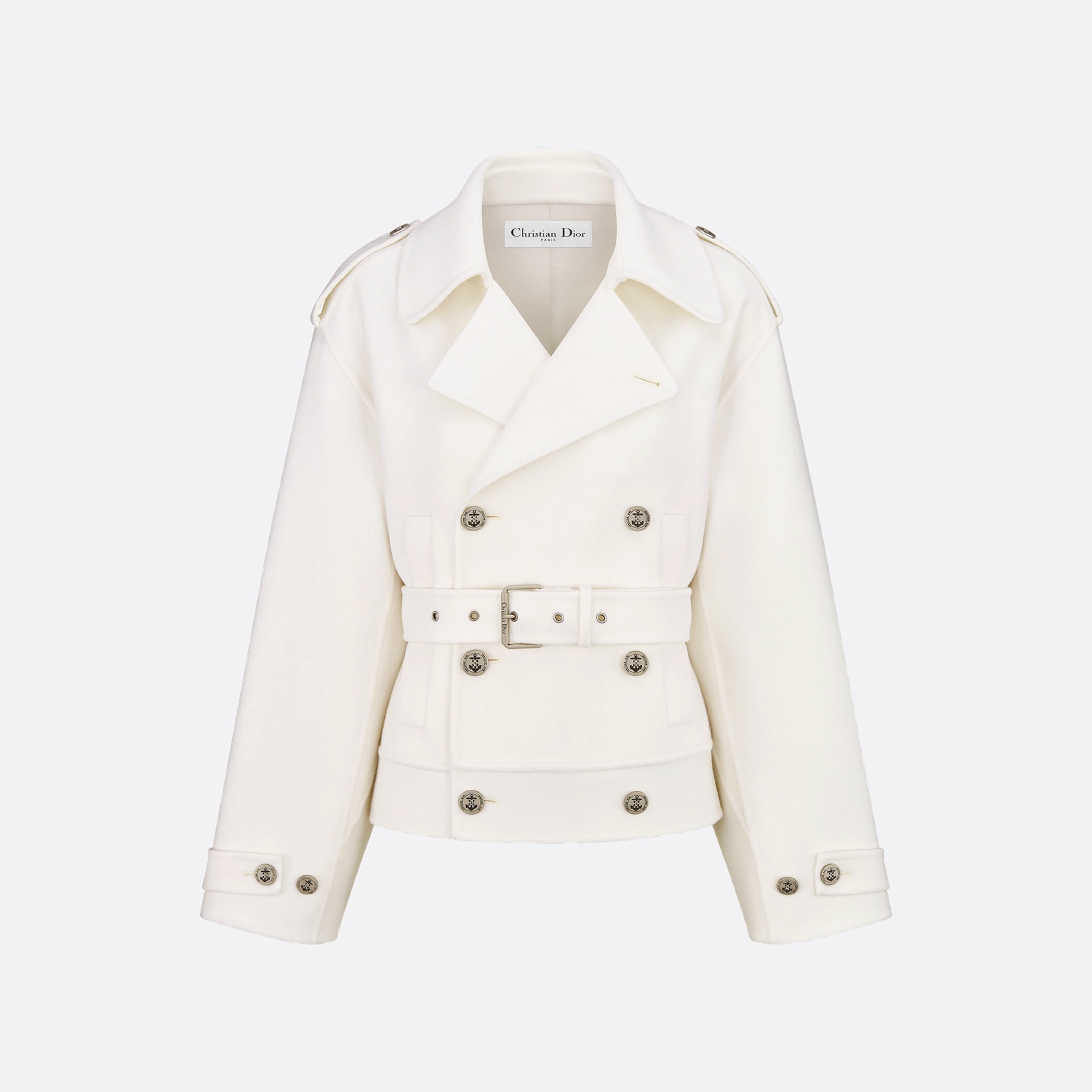 NIGO Dior Women's Spring, Autumn And Winter Wool Blend Solid Color Lapel Double-Breasted Belt Long Sleeve Short Coat Jacket Ngvp #nigo9925