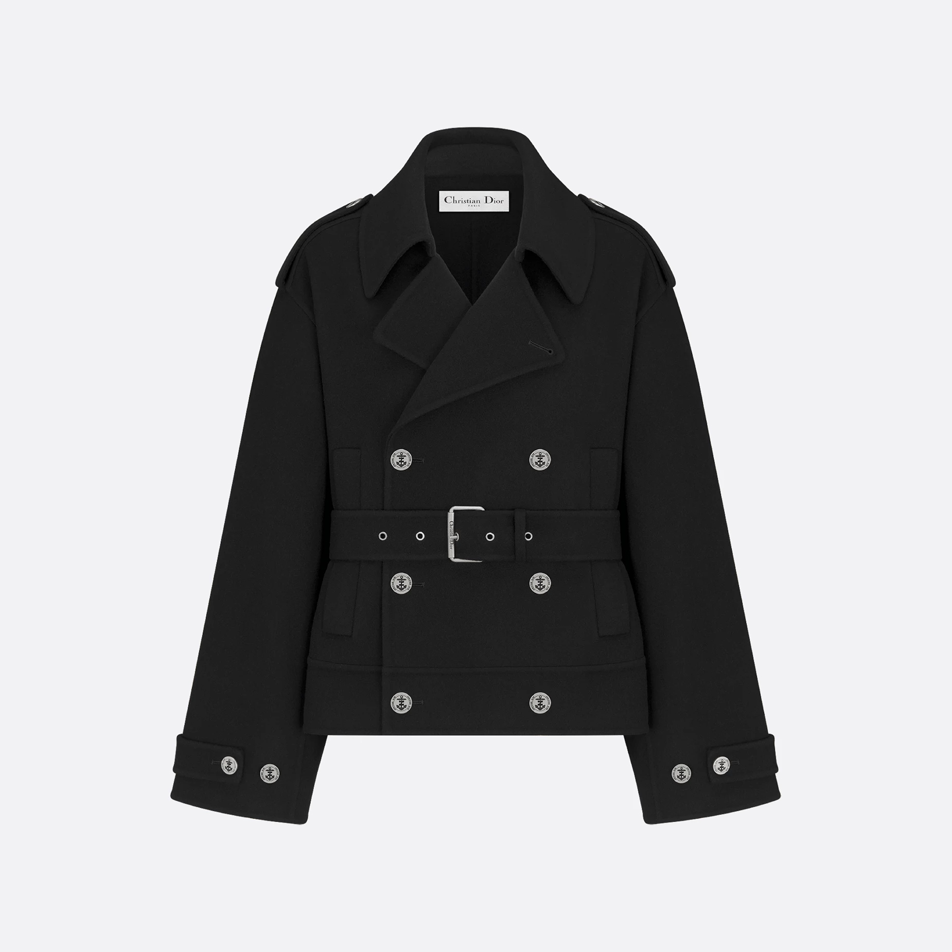 NIGO Dior Women's Spring, Autumn And Winter Wool Blend Solid Color Lapel Double-Breasted Belt Long Sleeve Short Coat Jacket Ngvp #nigo9925