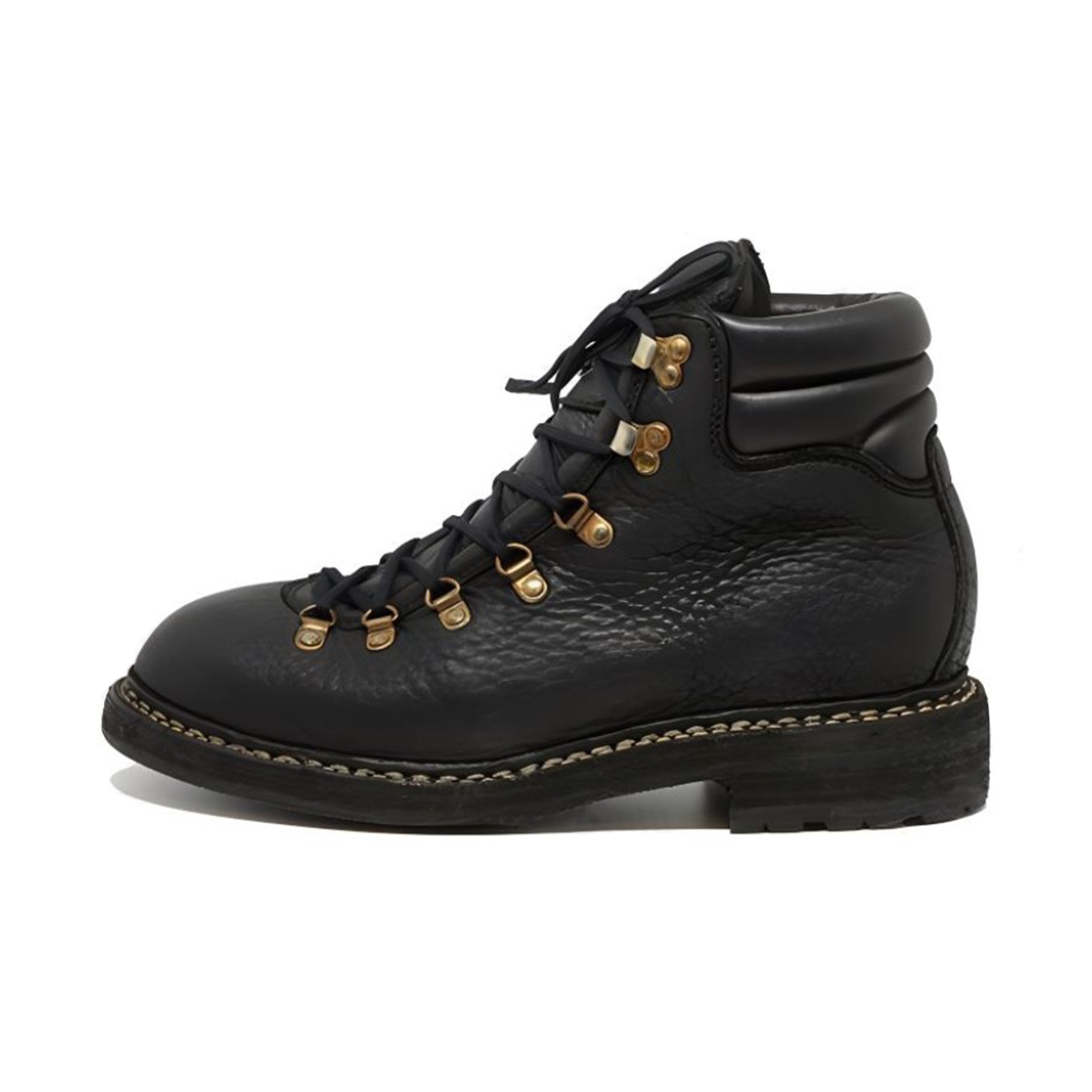 NIGO GUIDI Men's Retro Autumn And Winter Solid Color Round Toe Lace Up Leather Boots Casual Shoes #nigo71928
