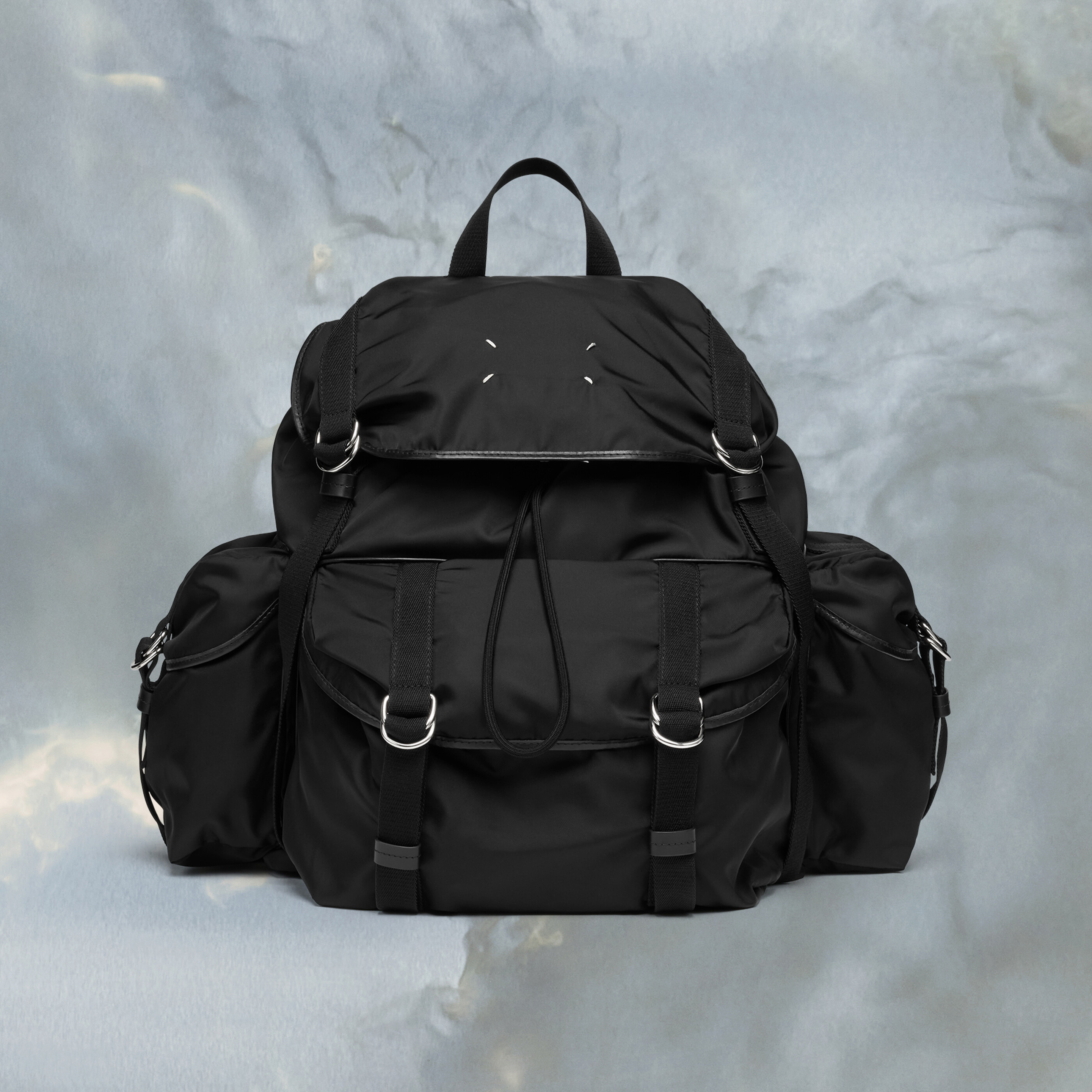 NIGO Maison Margiela Men's Nylon Solid Color Adjustable Strap Drawstring Flap High Tech XL Backpack Casual Shoulder Bag Bags SB2WA0013P6763T8013 Ngvp #nigo9919