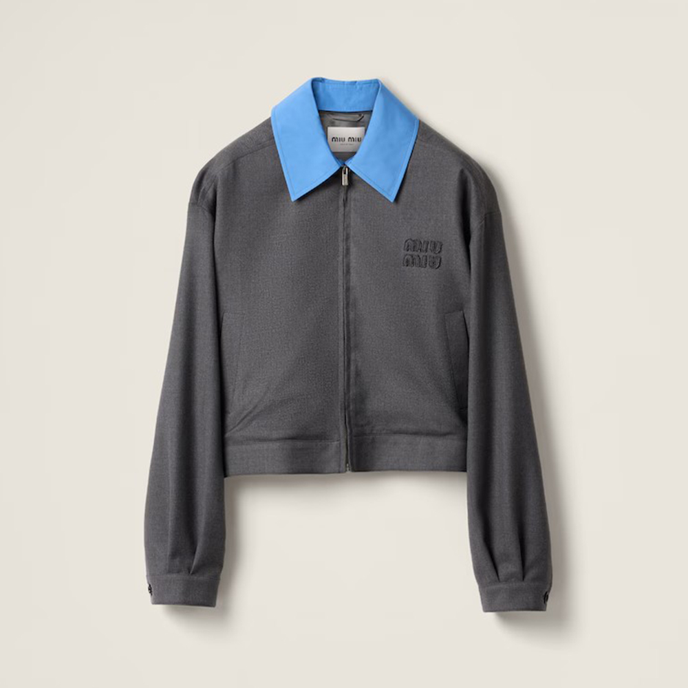 NIGO MiuMiu Women's Spring And Autumn Colorblocking Lapel Zipper Short Blazer Jacket #nigo71938