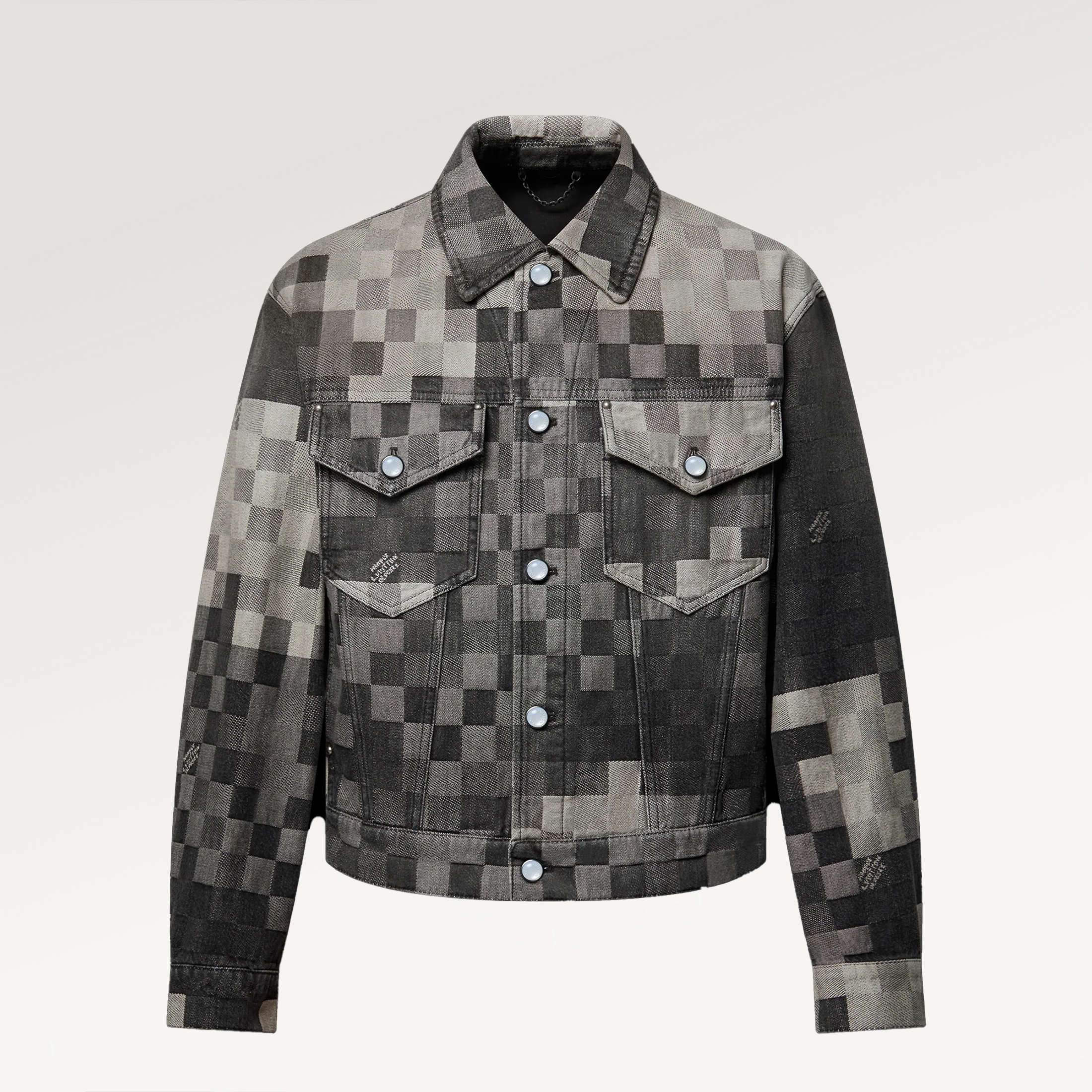 NIGO Louis Vuitton Men's Damoflage Skateboarding Denim Jacket Jeans Marque L. Vuitton Déposée Logo Early Spring New Suit Black And White Colorblocked Fashion Suit Set Jacket #nigo71941