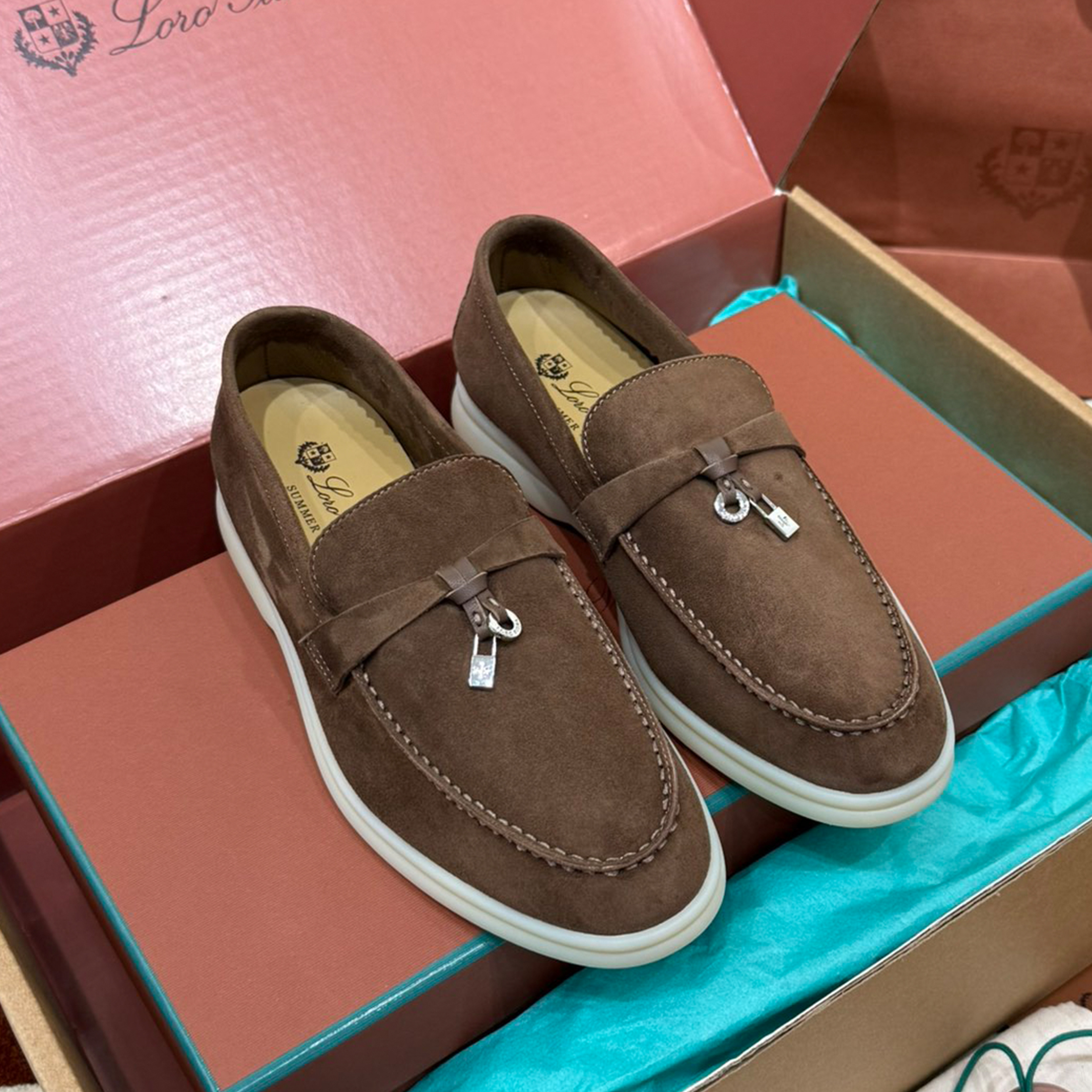 NIGO Loro Piana Summer Charms Walk Women's Moccasin Shoes Suede Cowhide Classic Fashion Casual Loafers #nigo71951