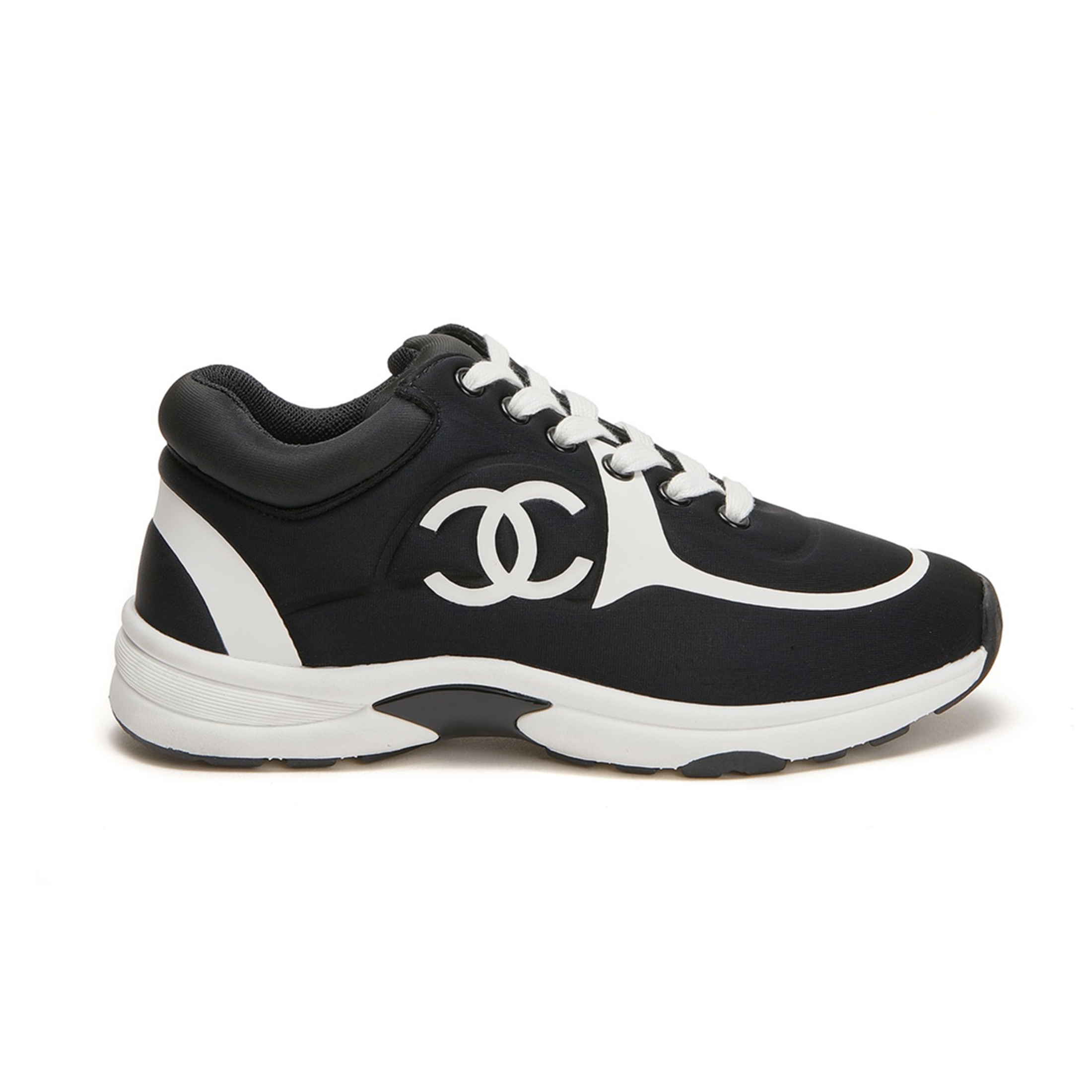 NIGO Chanel Women's Men's Black And White Classic Logo Casual Sneakers Fashion Trend Temperament Hundred Patchwork Leather Lace-up Shoes #nigo71864