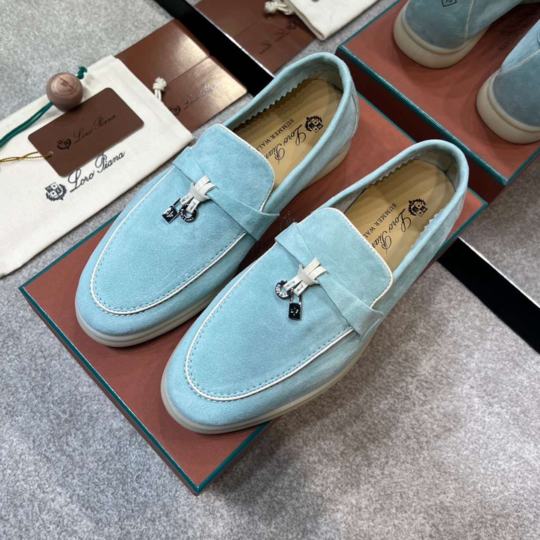 NIGO Loro Piana Women's Spring Summer Autumn Summer Charms Walk Moccasin Shoes Round Toe Casual Color Blocking Pendant Loafers Shoes #nigo71948