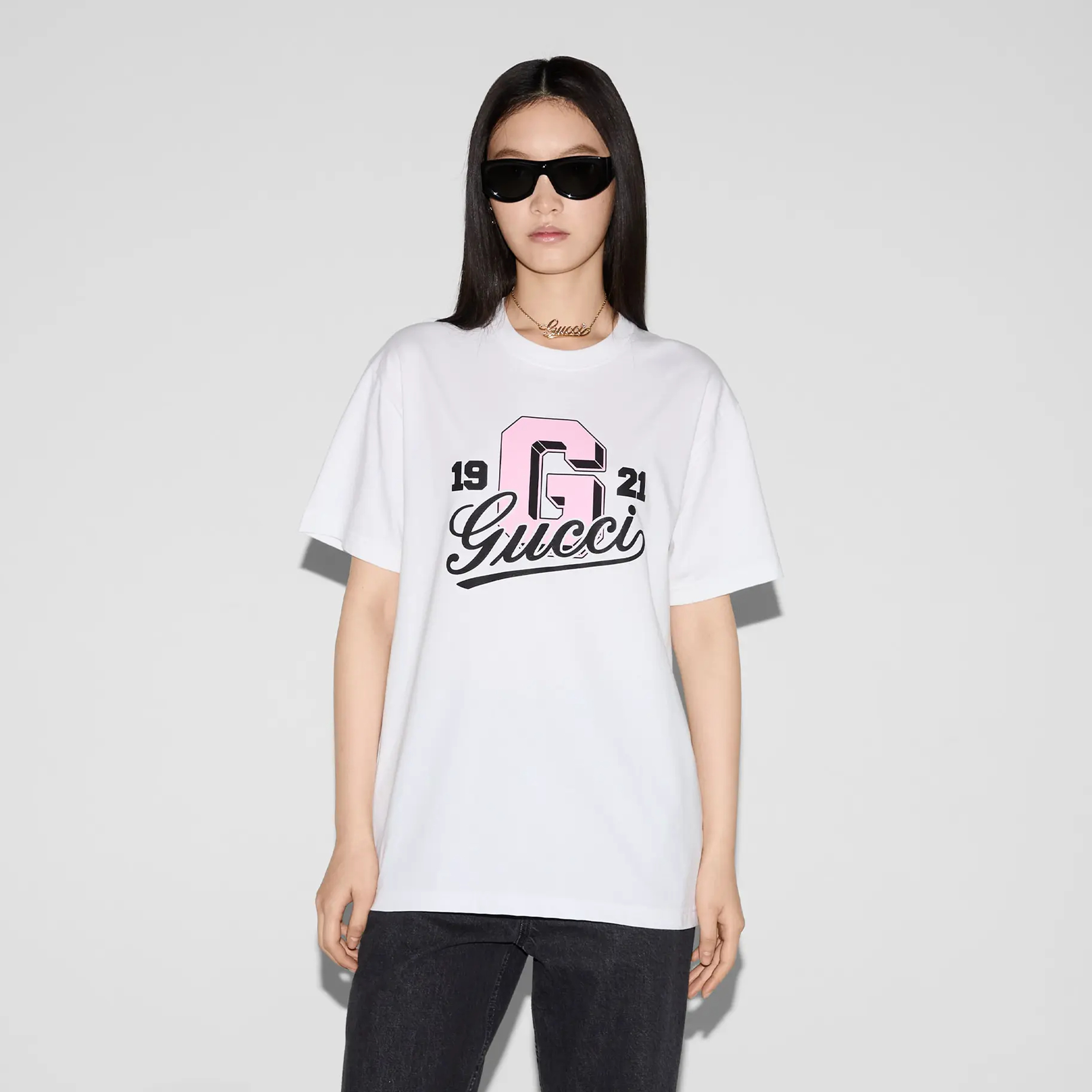 NIGO Gucci Women's Summer Printed Knit Round Neck Cotton Short Sleeve Solid Color T-Shirt #nigo71945