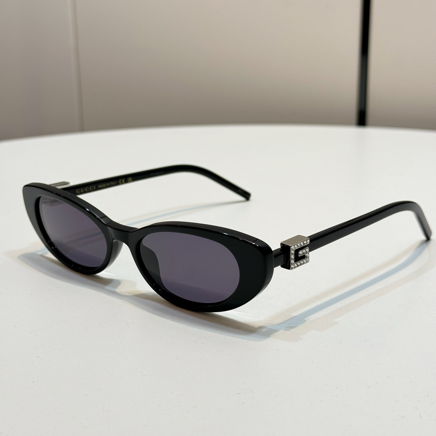 NIGO Gucci Men's and Women's Solid Color Square Logo Diamond Embellished Injection Molded Irregular Shaped Sunglasses Glasses #nigo75211