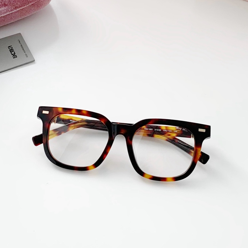 NIGO MiuMiu Women's Solid Color Temples Letters Decorative Acetate Irregularly Shaped Optical Frames Eyeglasses Glasses #nigo75191
