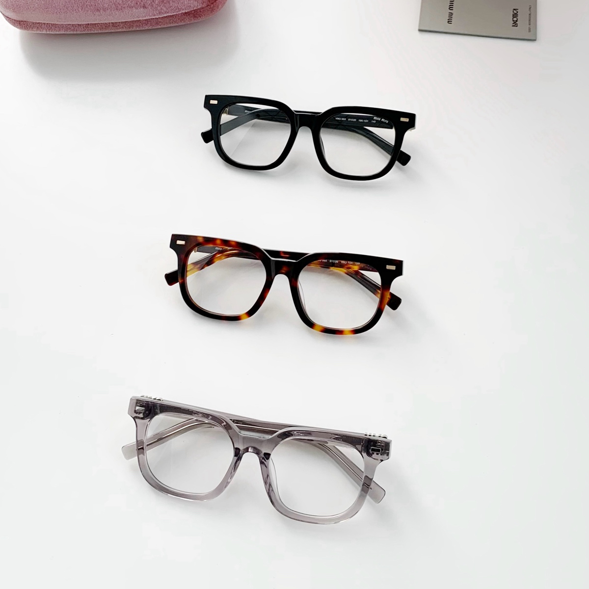 NIGO MiuMiu Women's Solid Color Temples Letters Decorative Acetate Irregularly Shaped Optical Frames Eyeglasses Glasses #nigo75191
