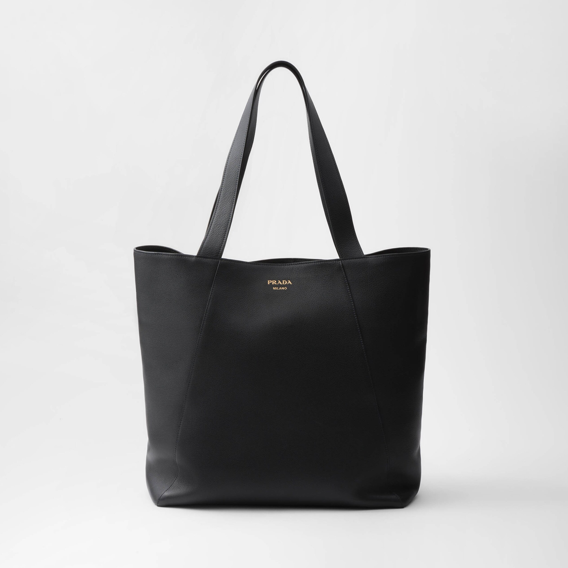 NIGO Prada Men's Letter Logo Printed Solid Color Leather Shopping Bag Shoulder Tote Bags #nigo75222