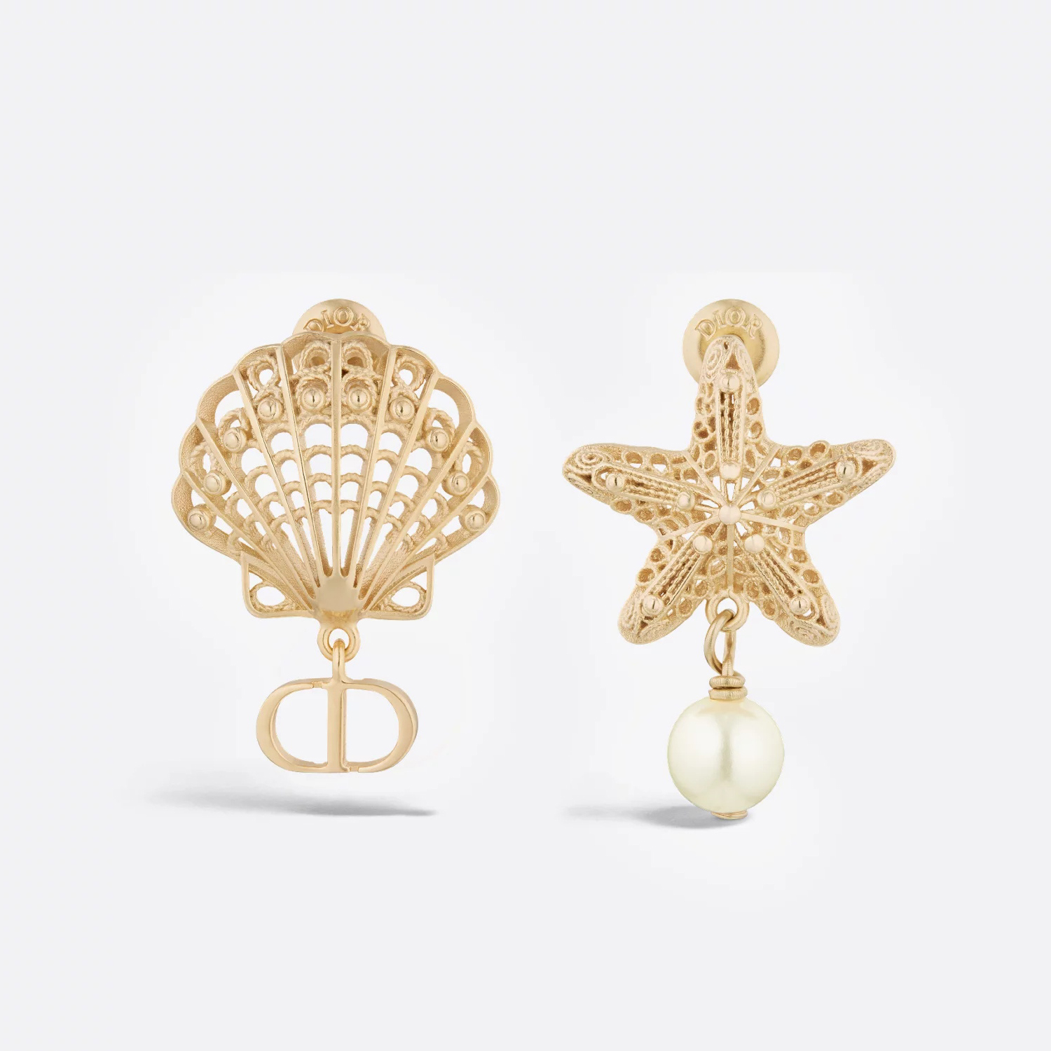 NIGO Dior Cabinet de Curiosités Women's Gold Sea Creature Pattern Resin Pearl Earrings Bracelet Jewelry #nigo75214