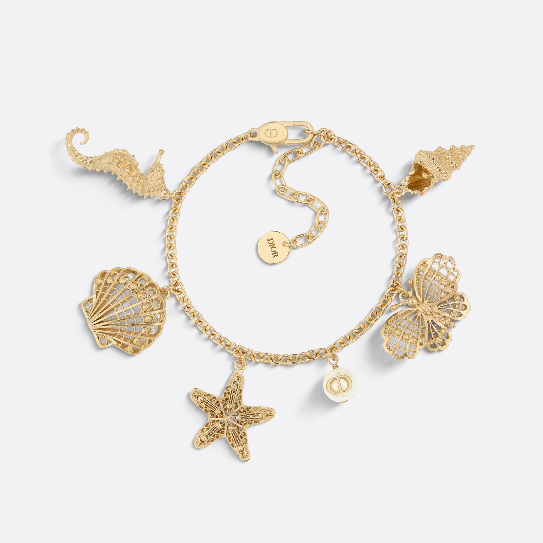 NIGO Dior Cabinet de Curiosités Women's Gold Sea Creature Pattern Resin Pearl Earrings Bracelet Jewelry #nigo75214