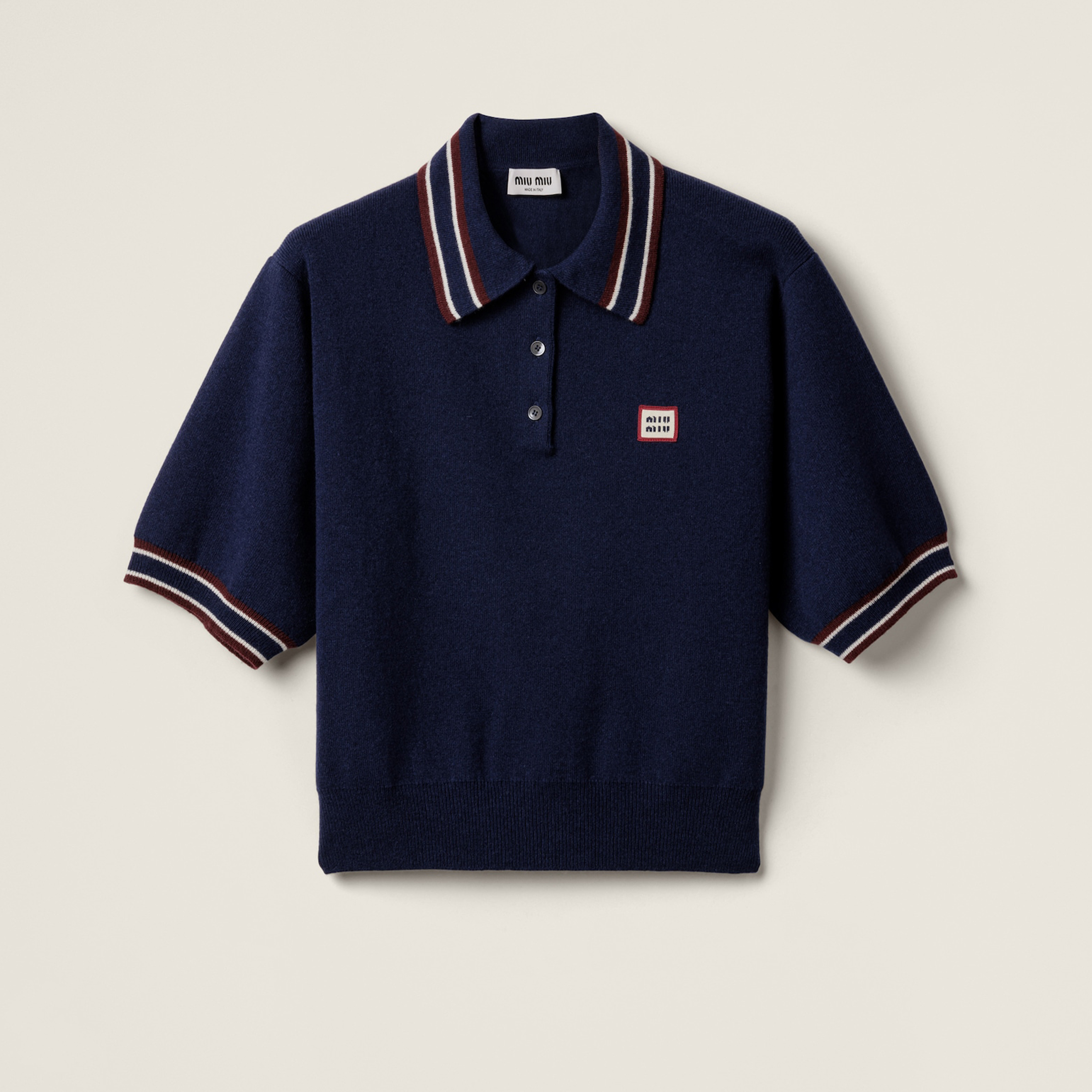 NIGO MiuMiu Holiday Collection Club Label Patch Casual Striped Blue Suit Three Piece Knit Polo Shirt College Style Vest Pleated Short Skirt Set Suit #nigo71958