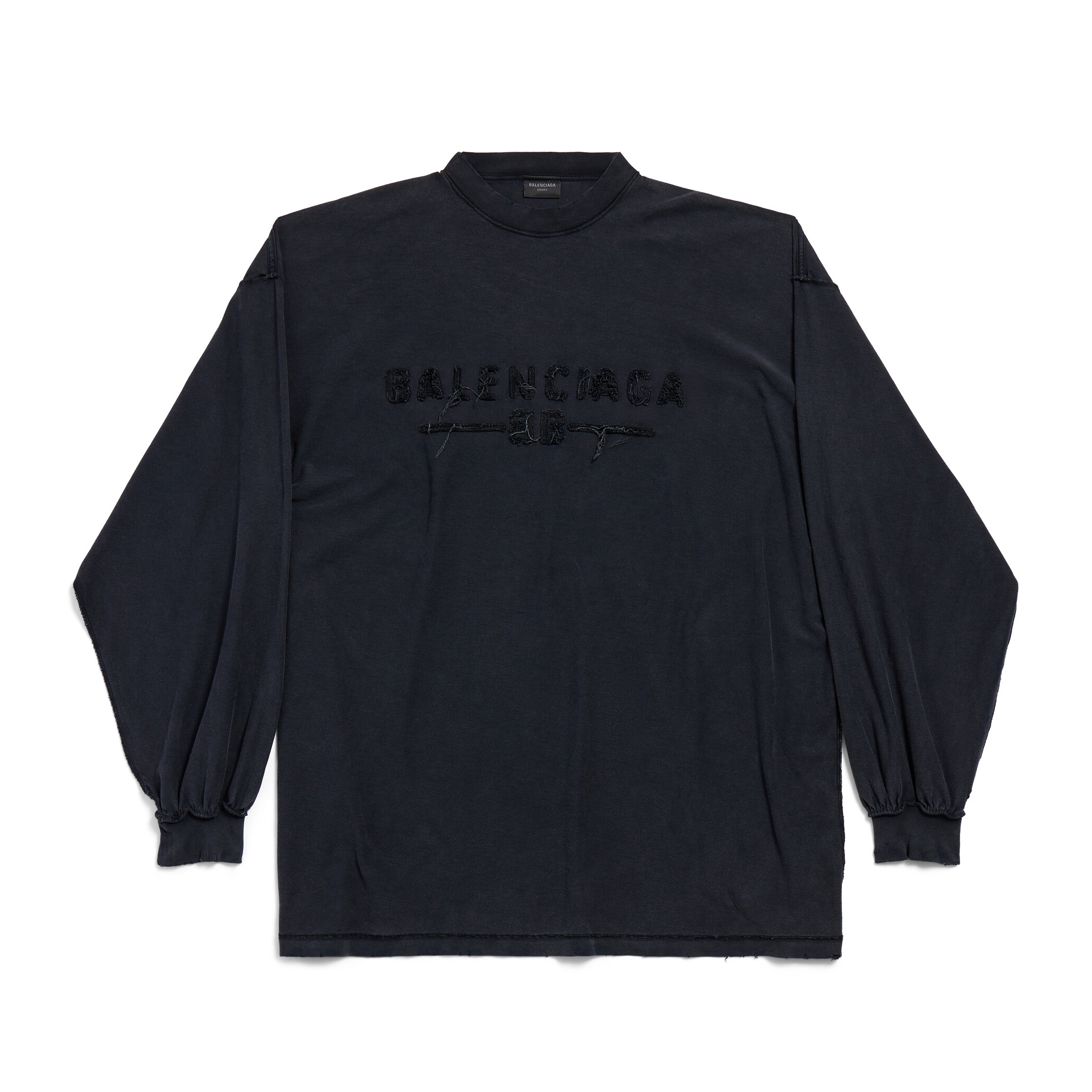 NIGO Balenciaga Men's Summer Applique Embroidery Letter Print Round Neck Solid Color Long Sleeve T-Shirt #nigo75234