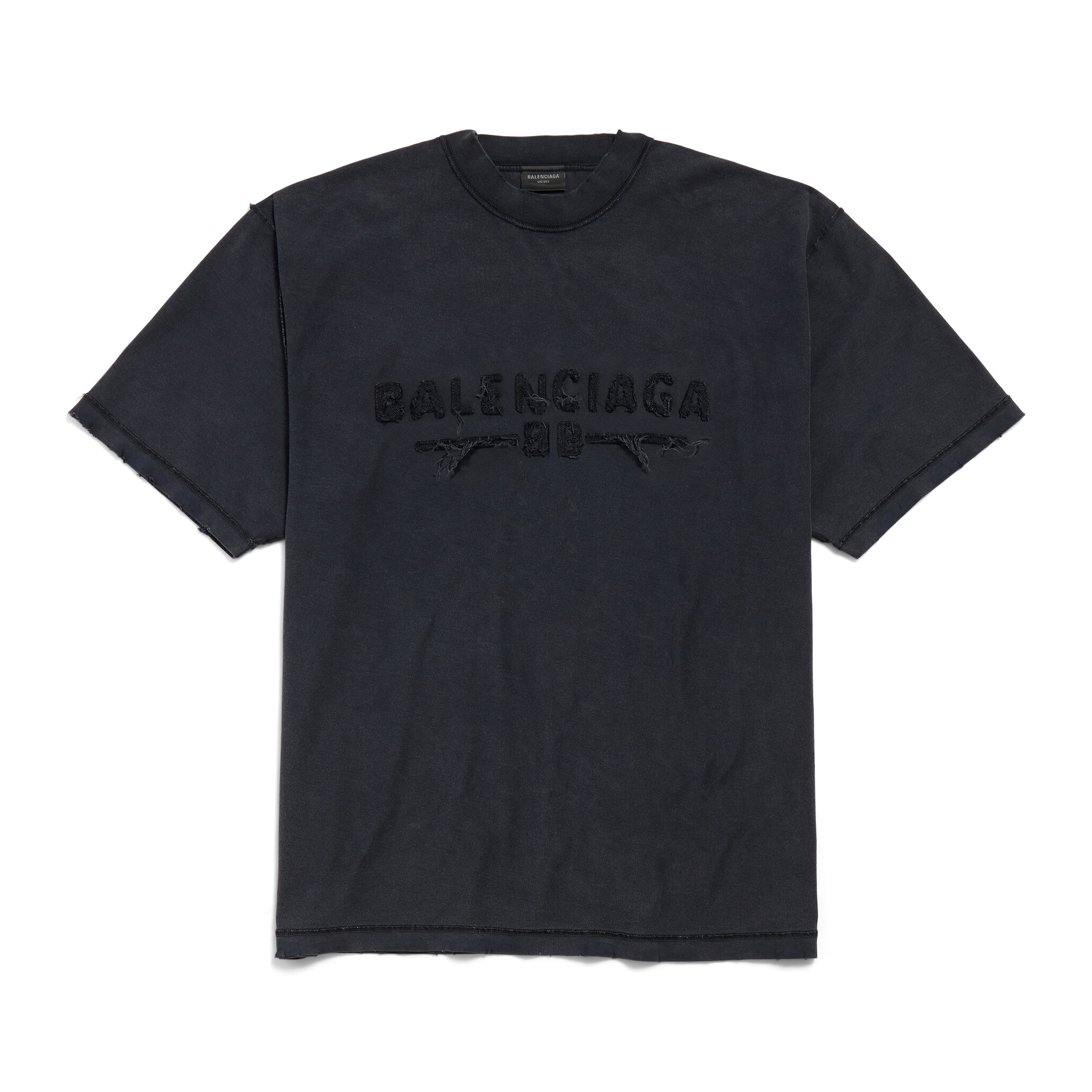 NIGO Balenciaga Men's Summer Applique Embroidery Letter Print Round Neck Solid Color Short Sleeve T-Shirt #nigo75233