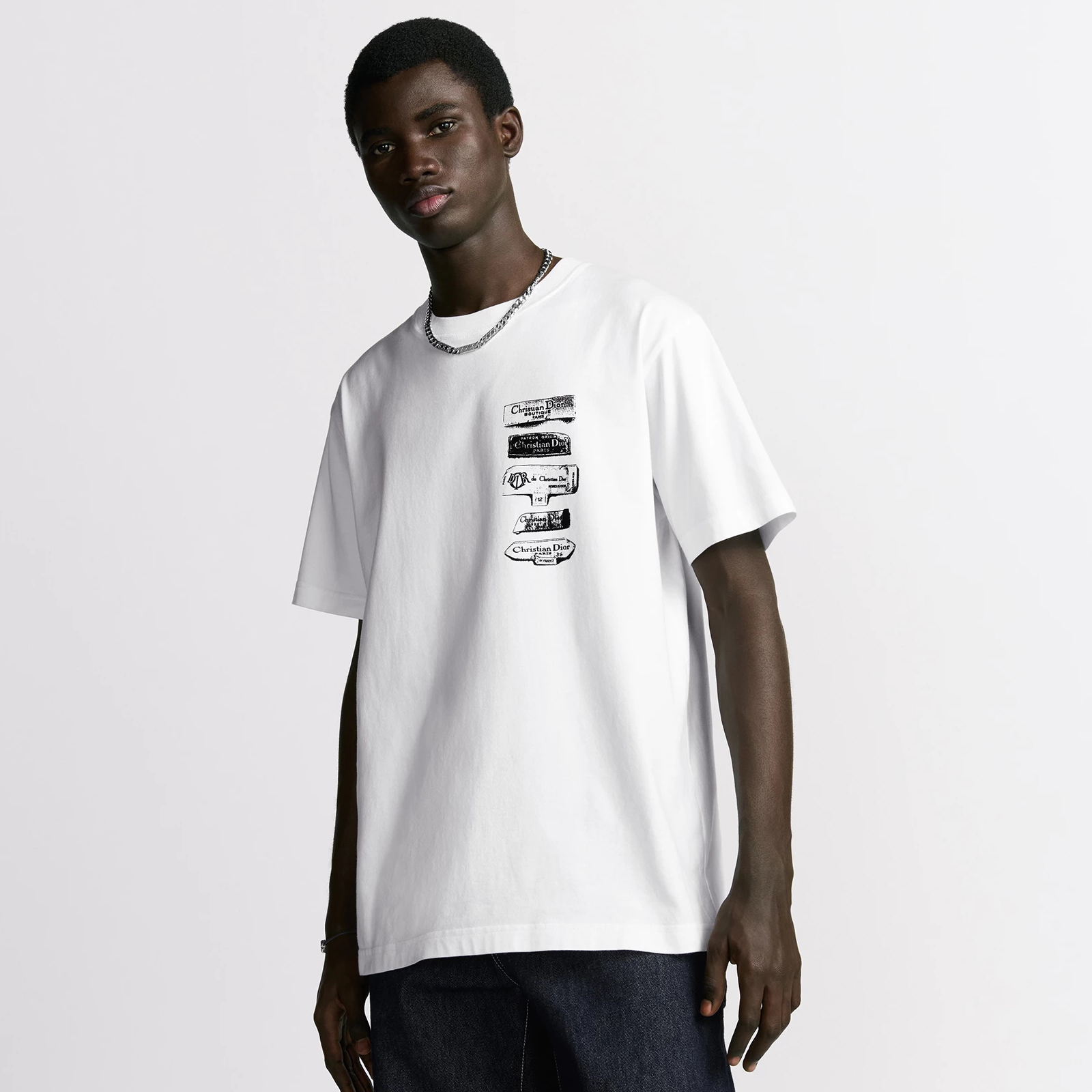 NIGO Dior Men's Summer Solid Color Graphic Printed Round Neck Cotton Short Sleeve T-Shirt #nigo75238