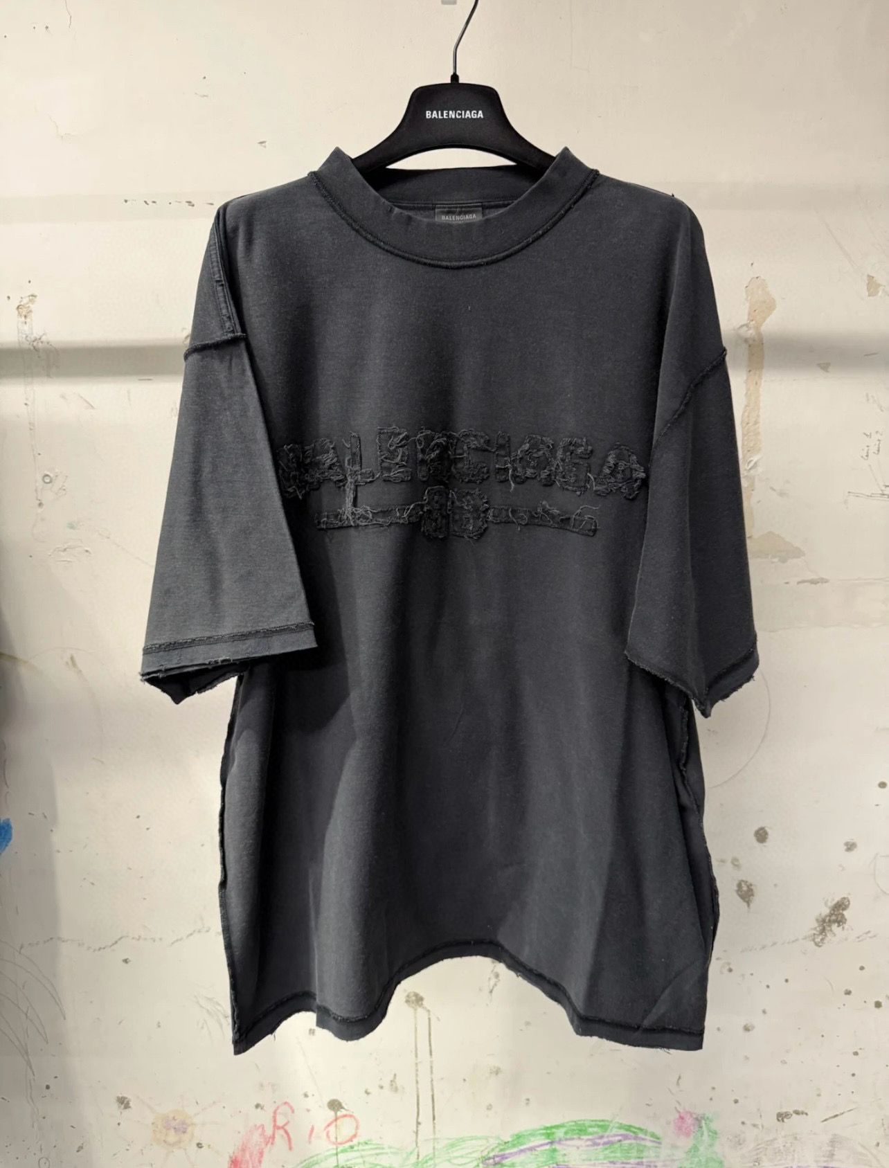 NIGO Balenciaga Men's Summer Applique Embroidery Letter Print Round Neck Solid Color Short Sleeve T-Shirt #nigo75233