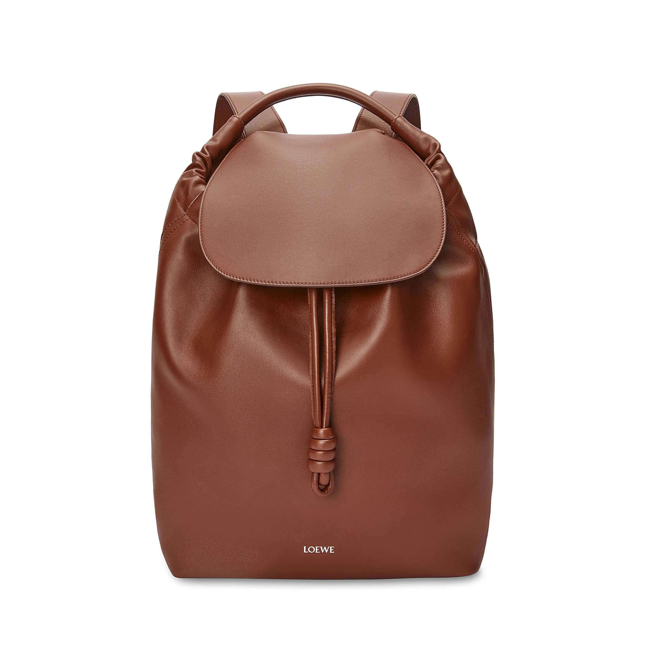 NIGO Loewe Flamenco Men's Solid Color Monogrammed Logo Drawstring Closure Solid Color Soft Cowhide Shoulder Bag Bag #nigo75248