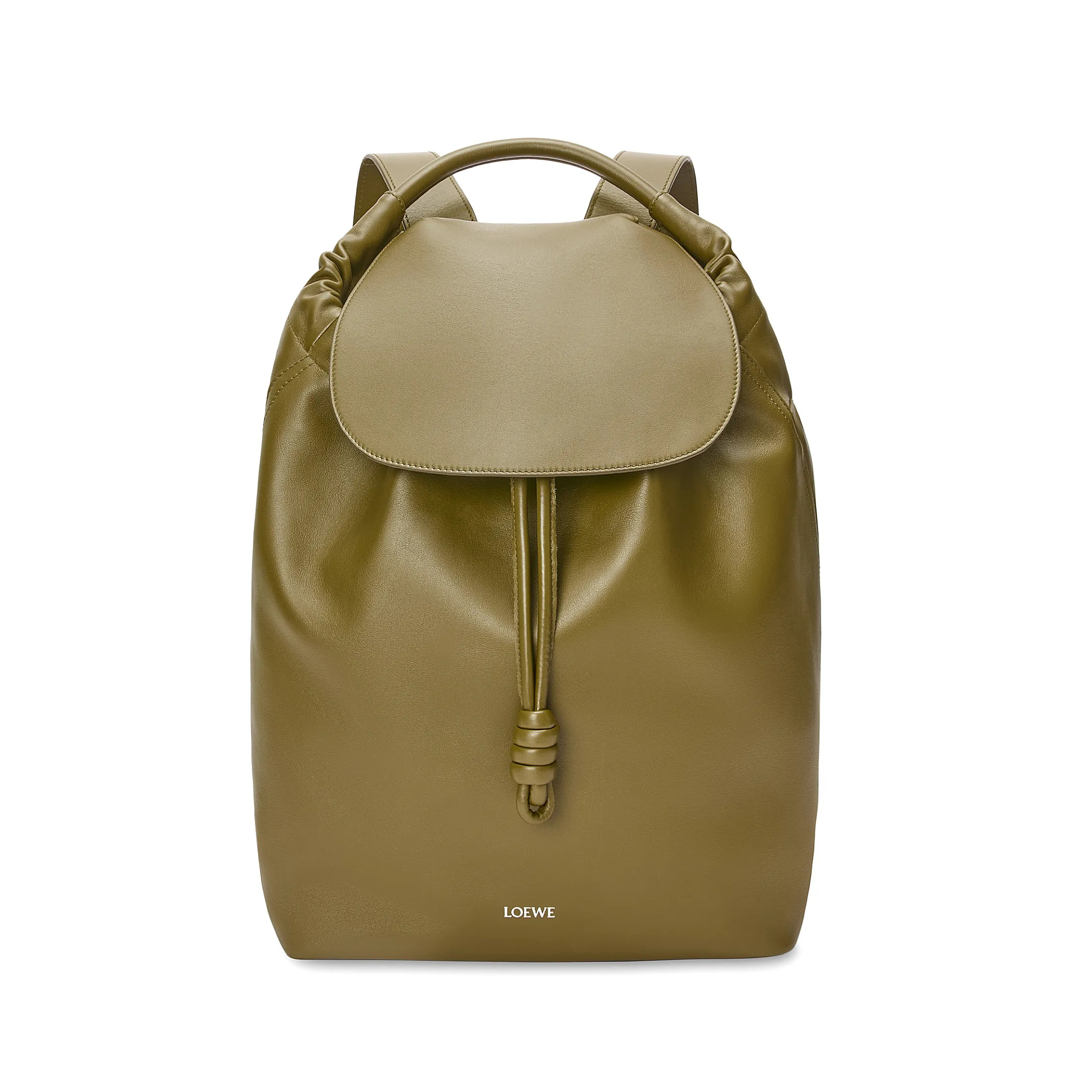 NIGO Loewe Flamenco Men's Solid Color Monogrammed Logo Drawstring Closure Solid Color Soft Cowhide Shoulder Bag Bag #nigo75248