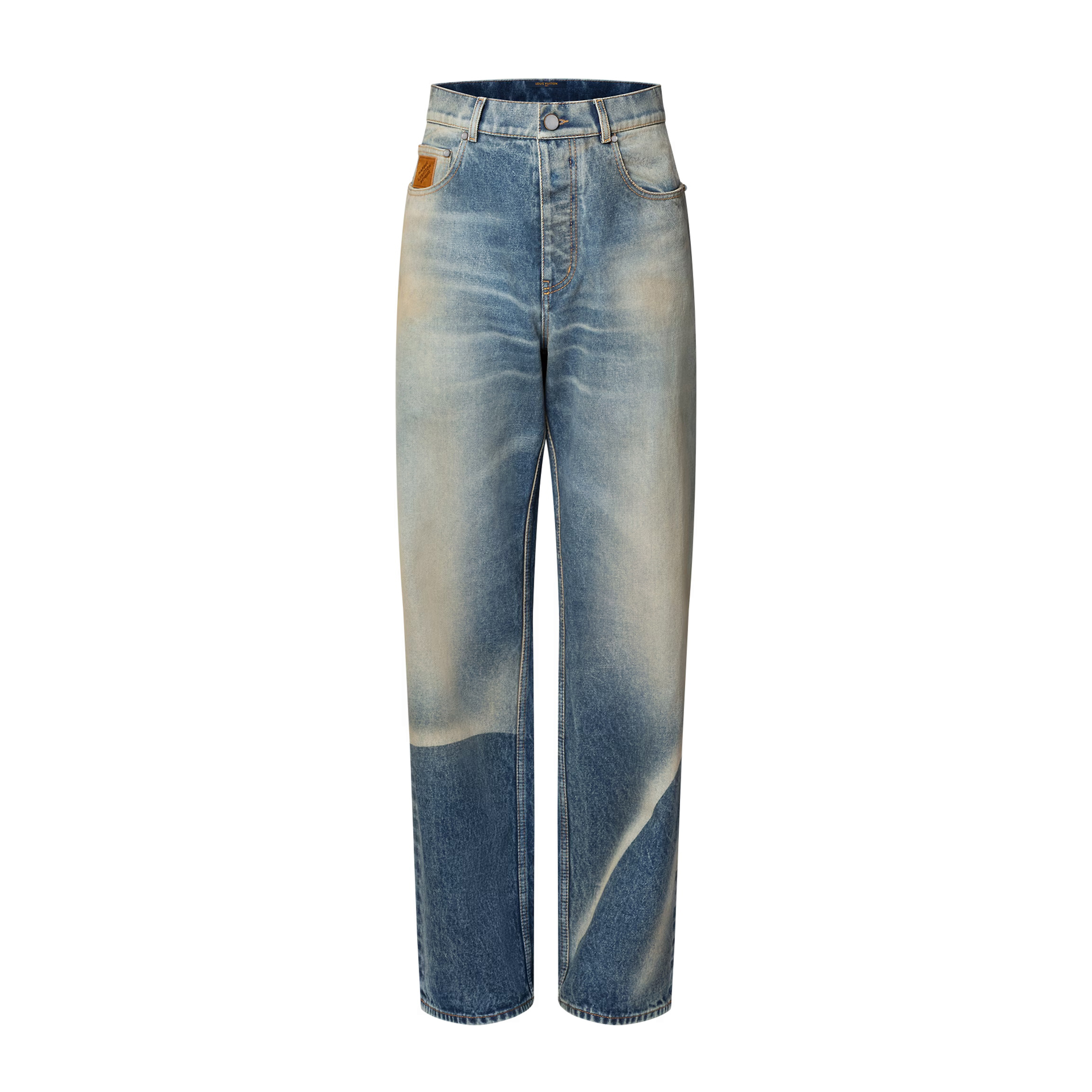 NIGO Louis Vuitton Men's Spring And Fall Blue Washed Bright Line Loose Long Jeans Pants #nigo75247