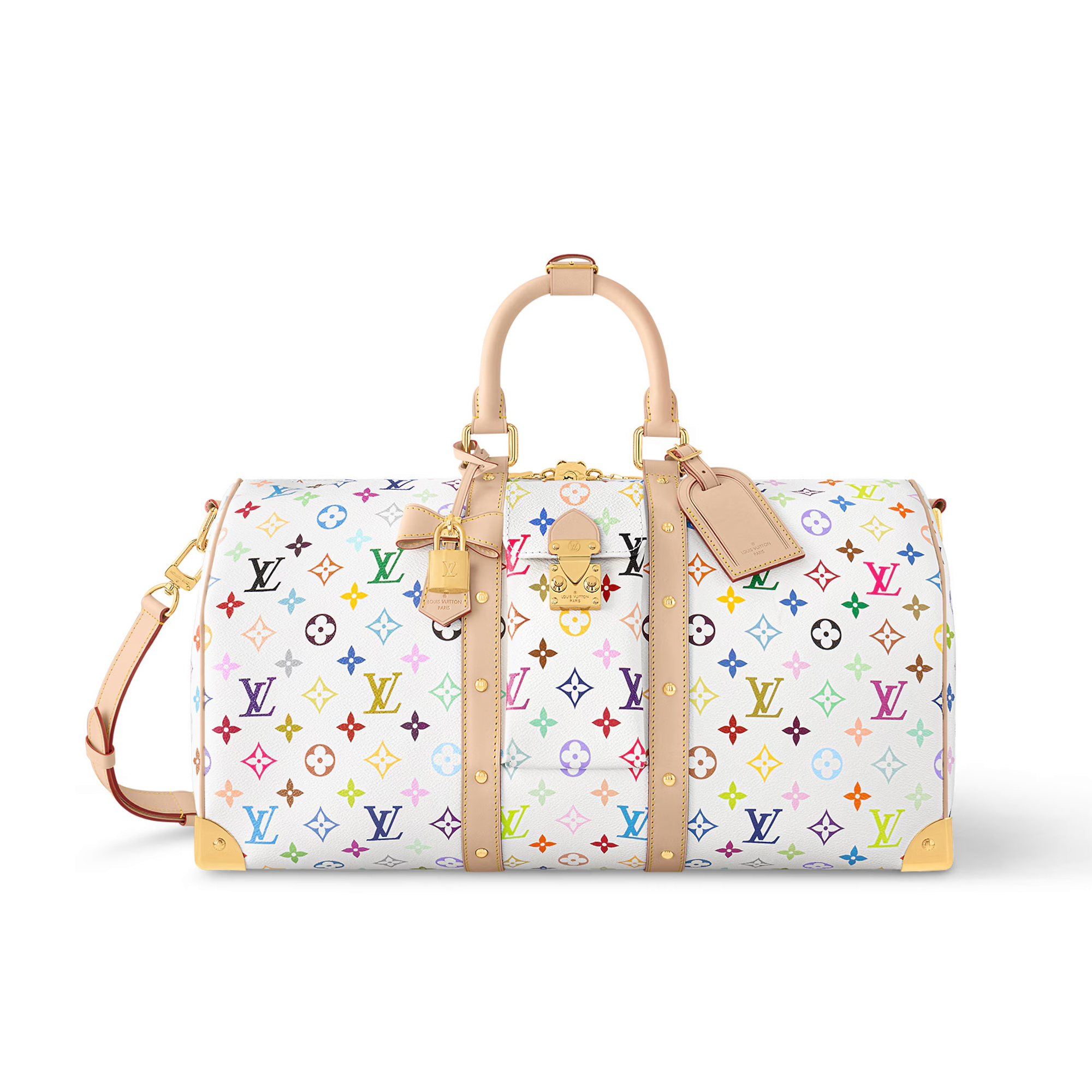 NIGO Louis Vuitton Keepall Bandoulière 45 Men's Detachable Adjustable Shoulder Strap Zipper Closure Canvas with Colorful Print Shoulder Handbag Bag Bags #nigo75241