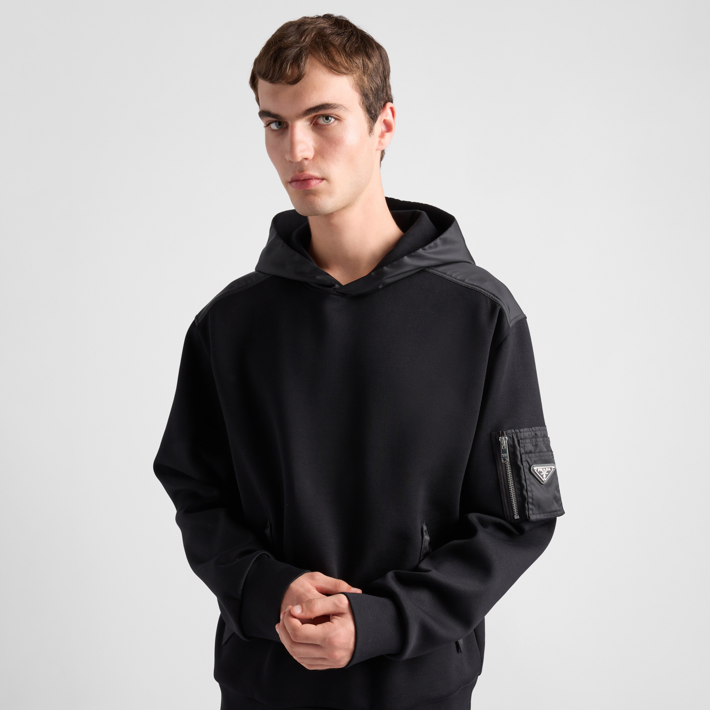 NIGO Prada Men's Spring and Autumn Solid Color Cotton Fleece Hooded Long Sleeve Sweatshirt #nigo75254