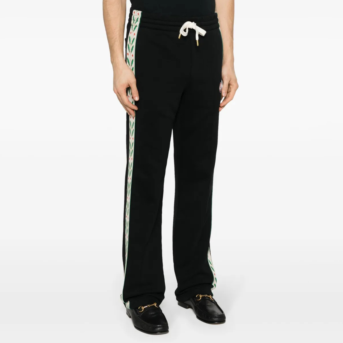 NIGO Casablanca Men's Solid Color Mid-Rise Straight Leg Cotton Long Lace-Up Casual Pants #nigo75258