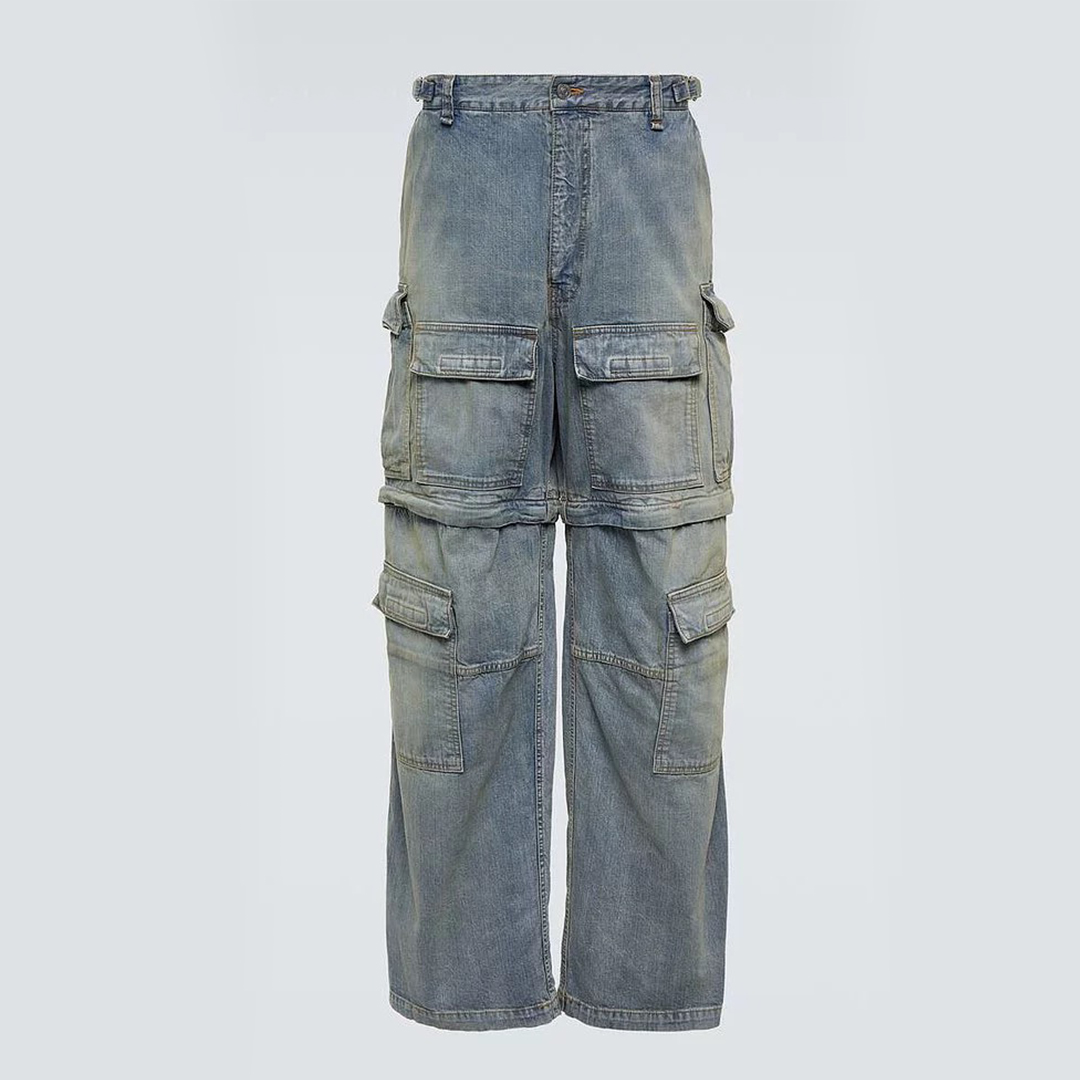 NIGO Balenciaga Men's Women's Four Seasons Removable Multi-pocket Denim Workwear Pants High Street Casual Loose Ngvp #nigo8321