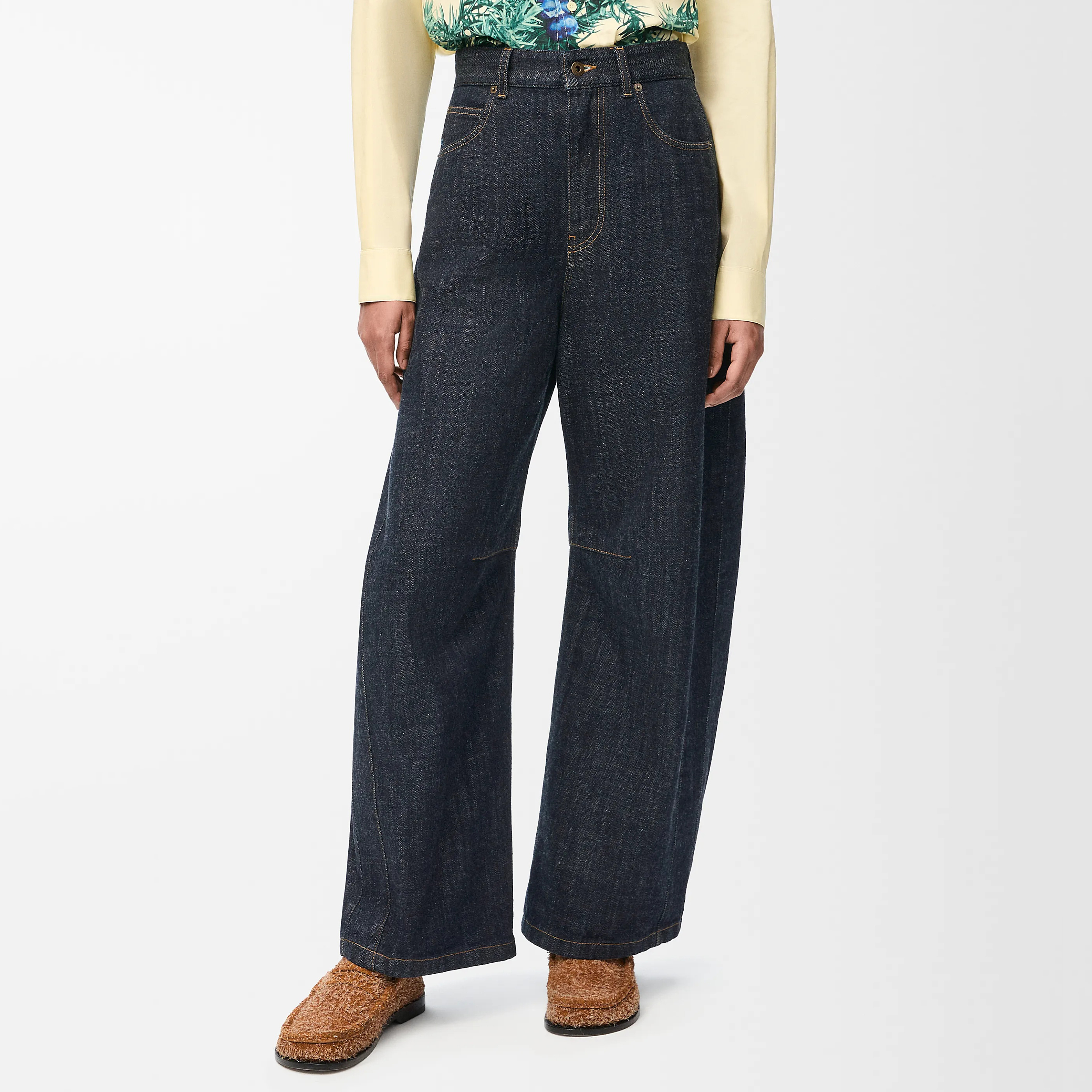 NIGO Loewe Women's Spring & Autumn Solid Color Mid Waist Regular Fit Casual Jeans Pants #nigo75263