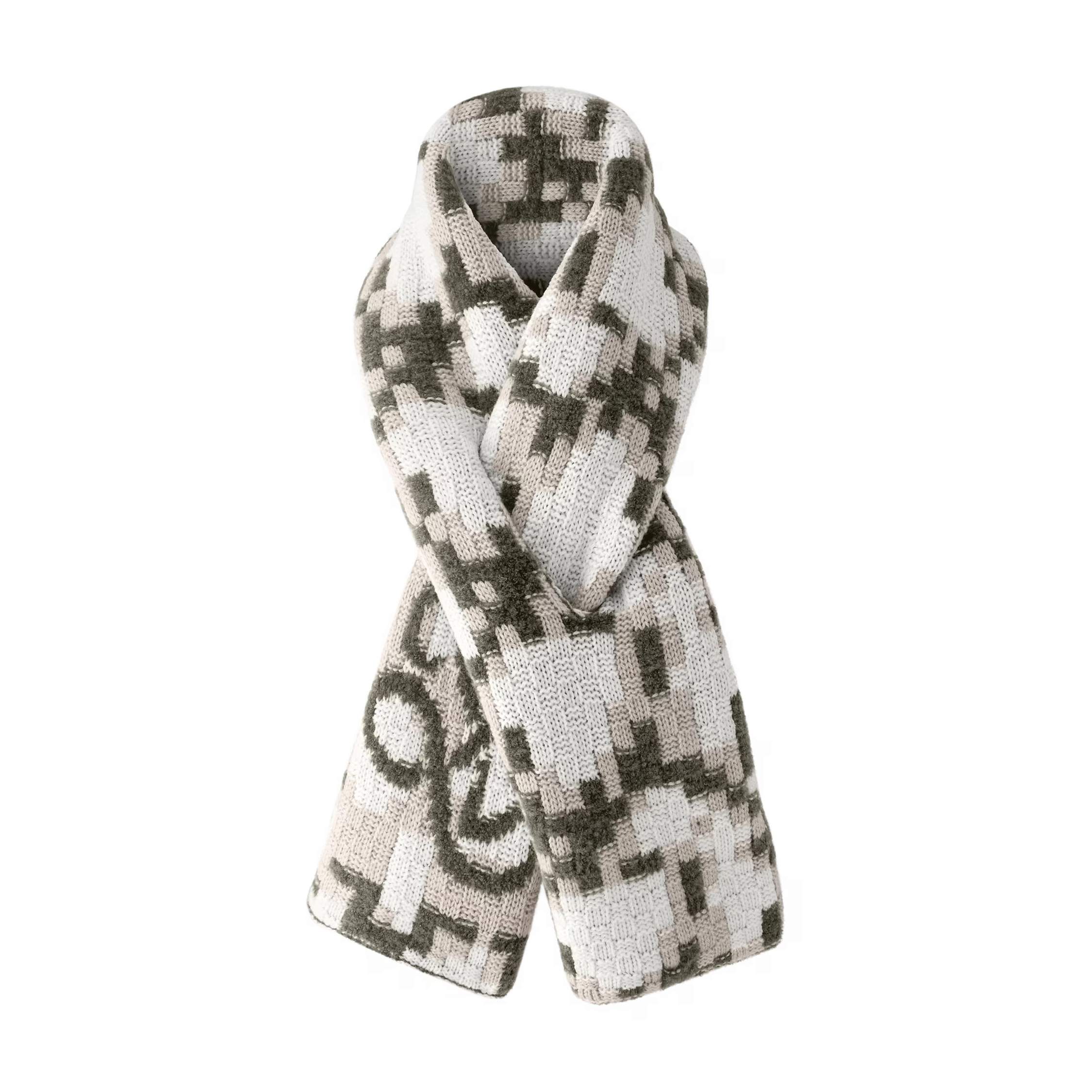 NIGO Louis Vuitton Men's And Women's Checkerboard Print Wool Jacquard Knit Scarf #nigo75279