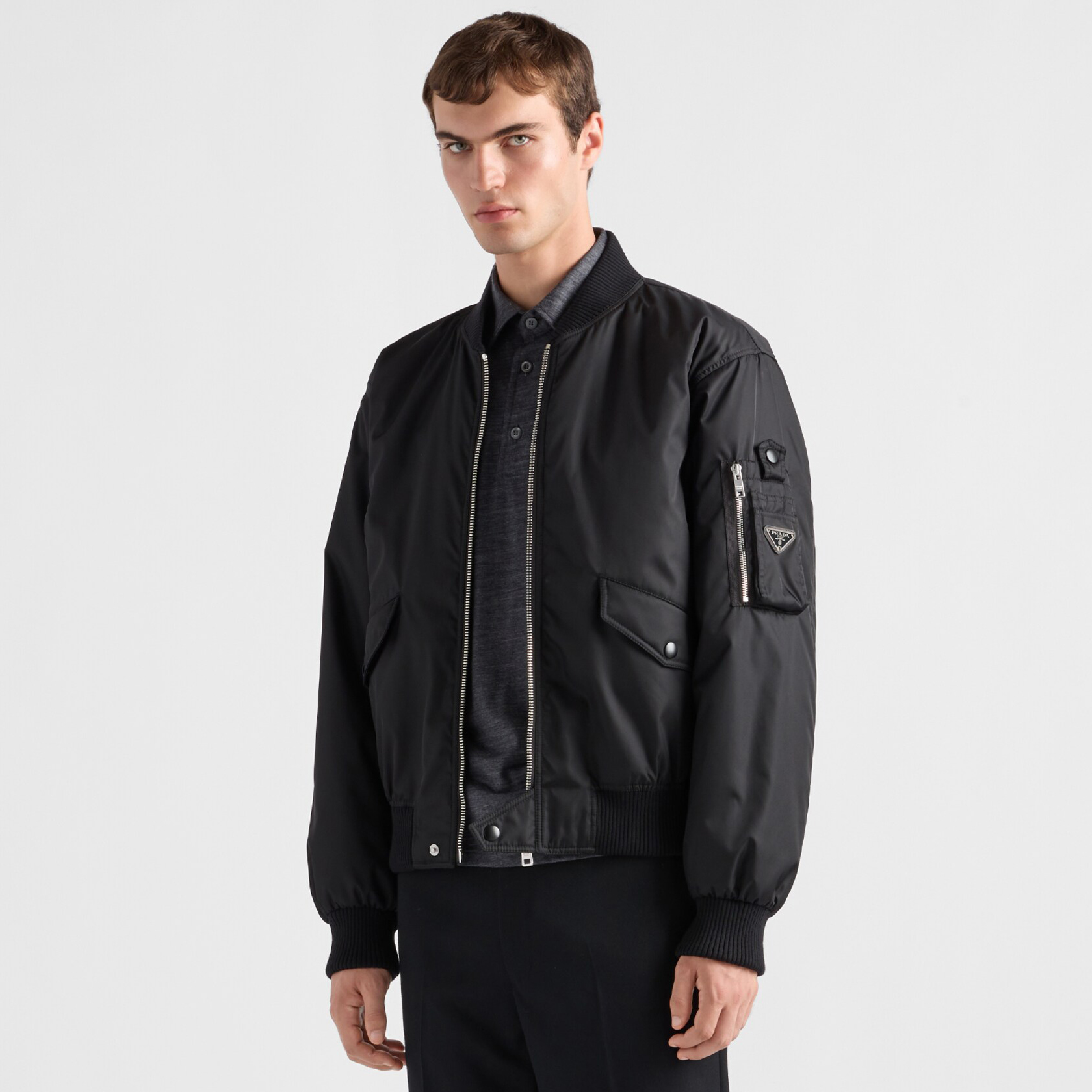 NIGO Prada Men's Fall And Winter Recycled Nylon Fabric Zipper Long Sleeve Jacket #nigo75271