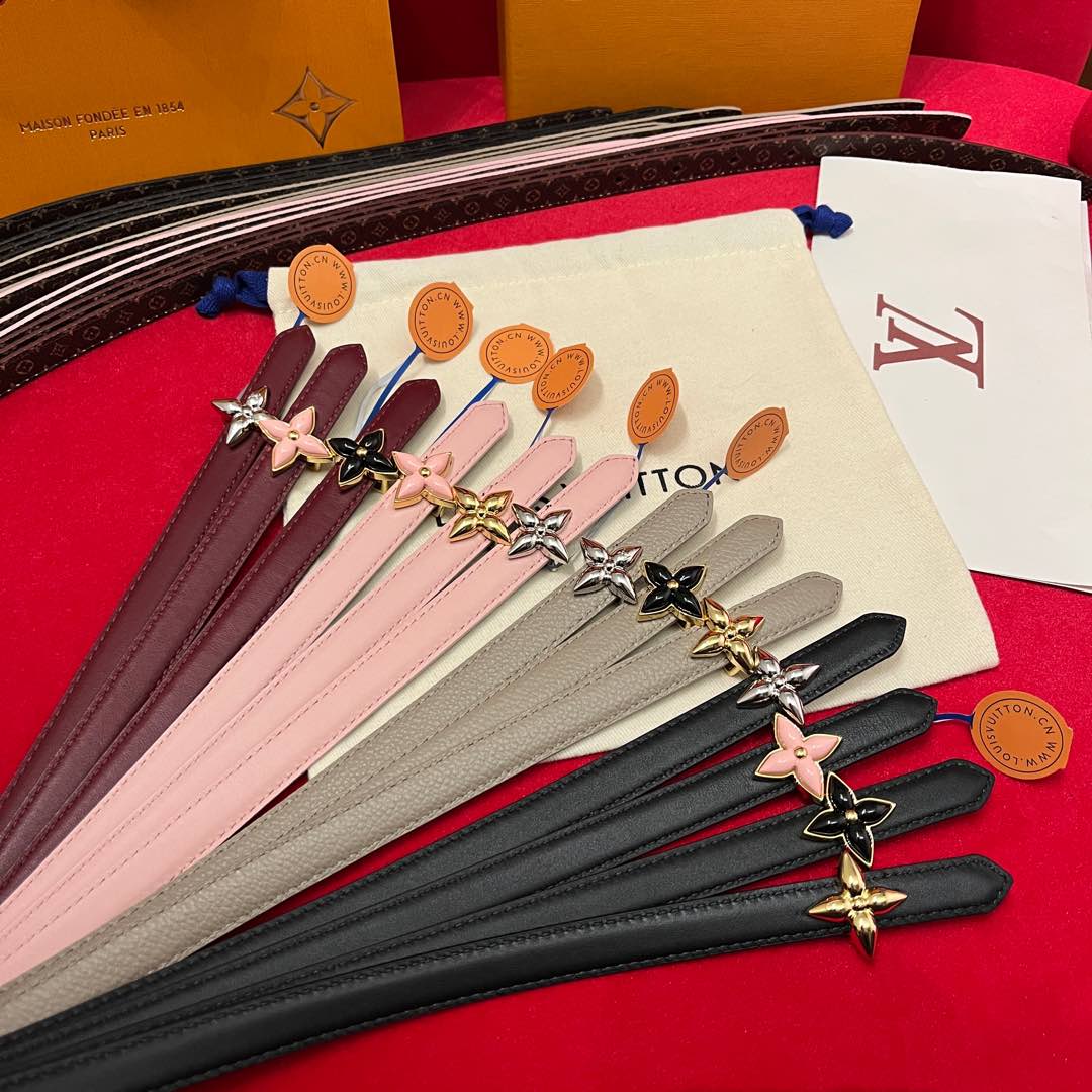 NIGO Louis Vuitton LV Mini Flowergram Women's Monogrammed Leather Reversible Belt #nigo75288