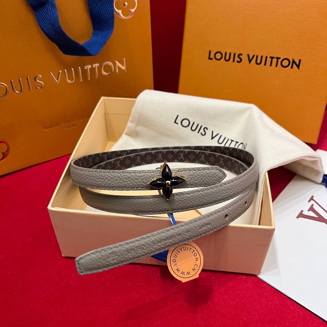 NIGO Louis Vuitton LV Mini Flowergram Women's Monogrammed Leather Reversible Belt #nigo75288