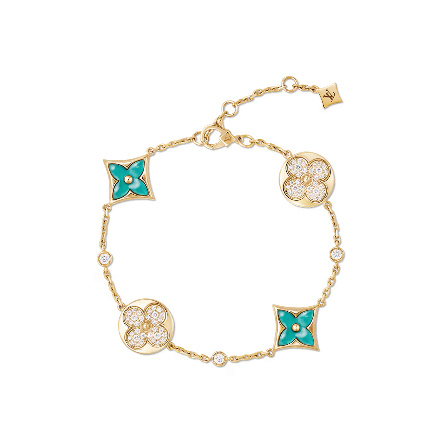 NIGO Louis Vuitton COLOR BLOSSOM BB MULTI-MOTIFS Women's Shell Diamond Set Bracelet Jewelry #nigo75312