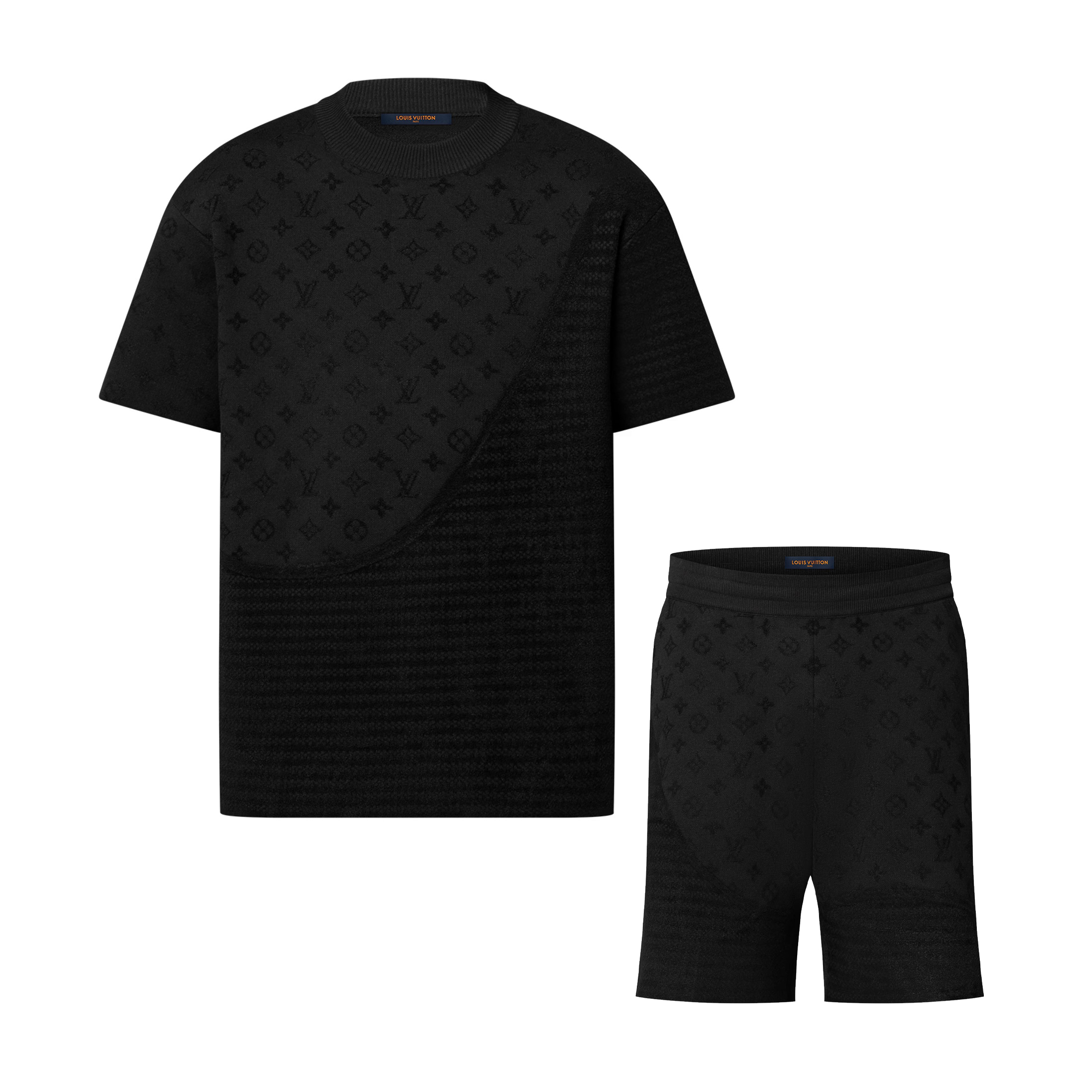 NIGO Louis Vuitton Men's Summer Solid Color Letter Printed Cotton Round Neck Short Sleeve T-Shirt Casual Shorts Set Suit #nigo75316