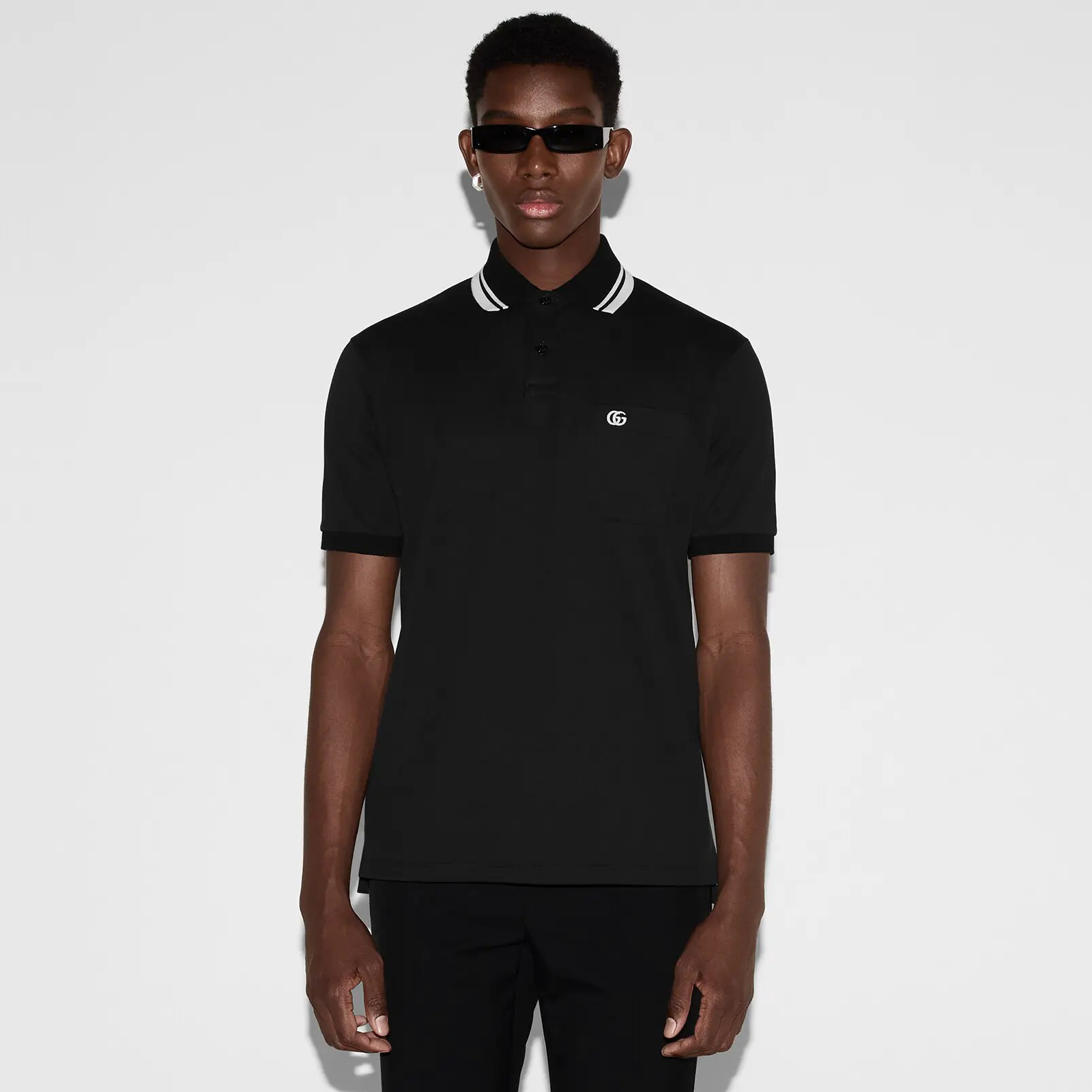 NIGO Gucci Men's Summer Striped Lapel Solid Color Straight Cotton Polo Shirt Short Sleeve T-Shirt #nigo75296