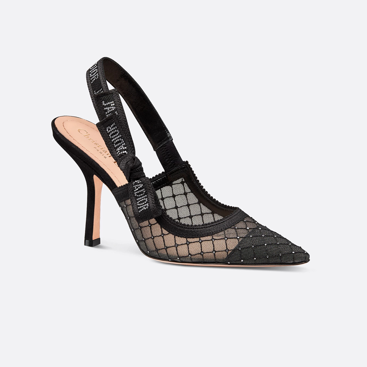 NIGO Dior Women's Luxury Elegant Heels Mesh Buckle Diamond Temperament Flat Shoes Black Mature Sexy Shoes #nigo71994