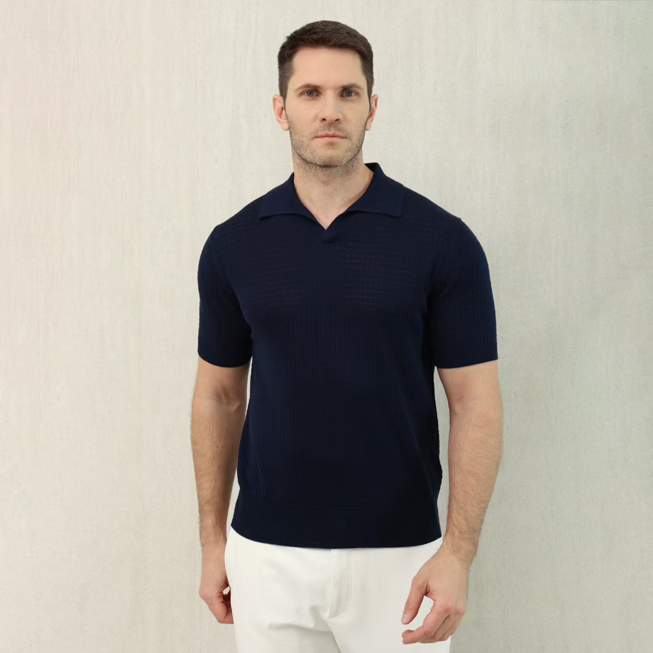 NIGO Loro Piana Men's Summer Refreshing Thin Knitted Lapel Short-sleeved Top Multicoloured Fashion Comfortable Temperament T-shirt Ngvp #nigo9956