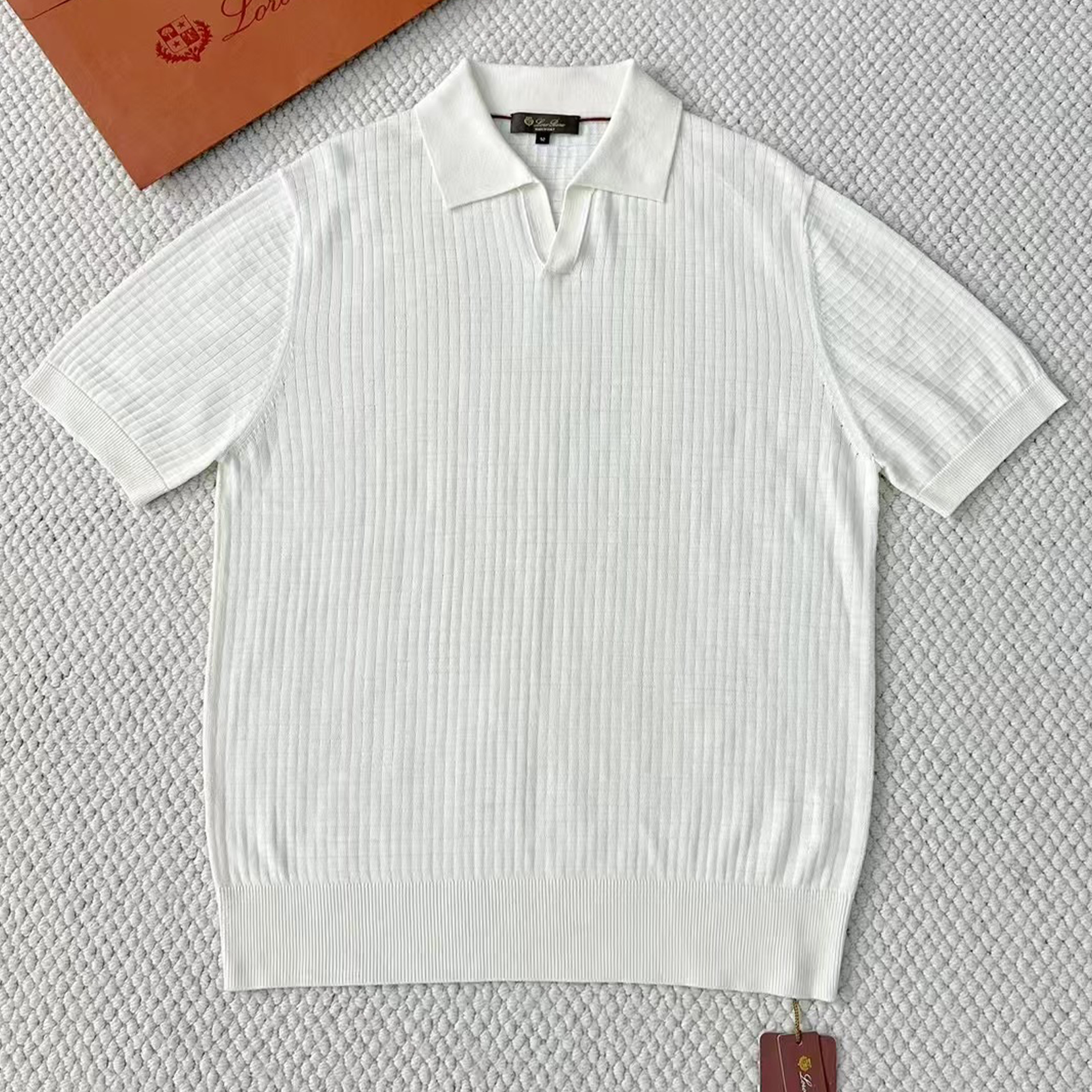 NIGO Loro Piana Men's Summer Refreshing Thin Knitted Lapel Short-sleeved Top Multicoloured Fashion Comfortable Temperament T-shirt Ngvp #nigo9956