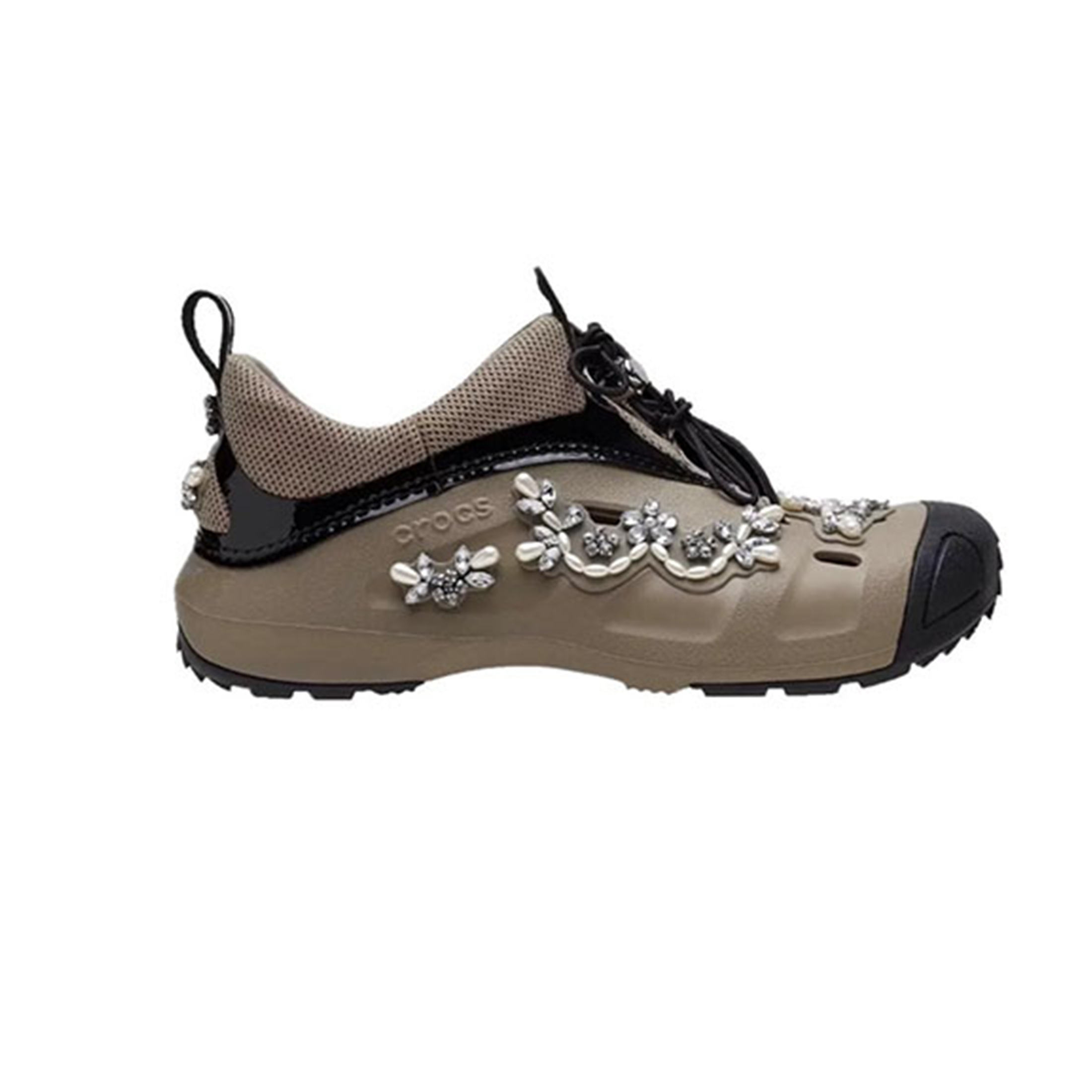 NIGO Simone Rocha x Crocs Cave Shoes Lace Up Rhinestone Beaded Beach Sandals Women's Spring And Summer Fashion Temperament Comfortable Holiday Sandals #nigo71998
