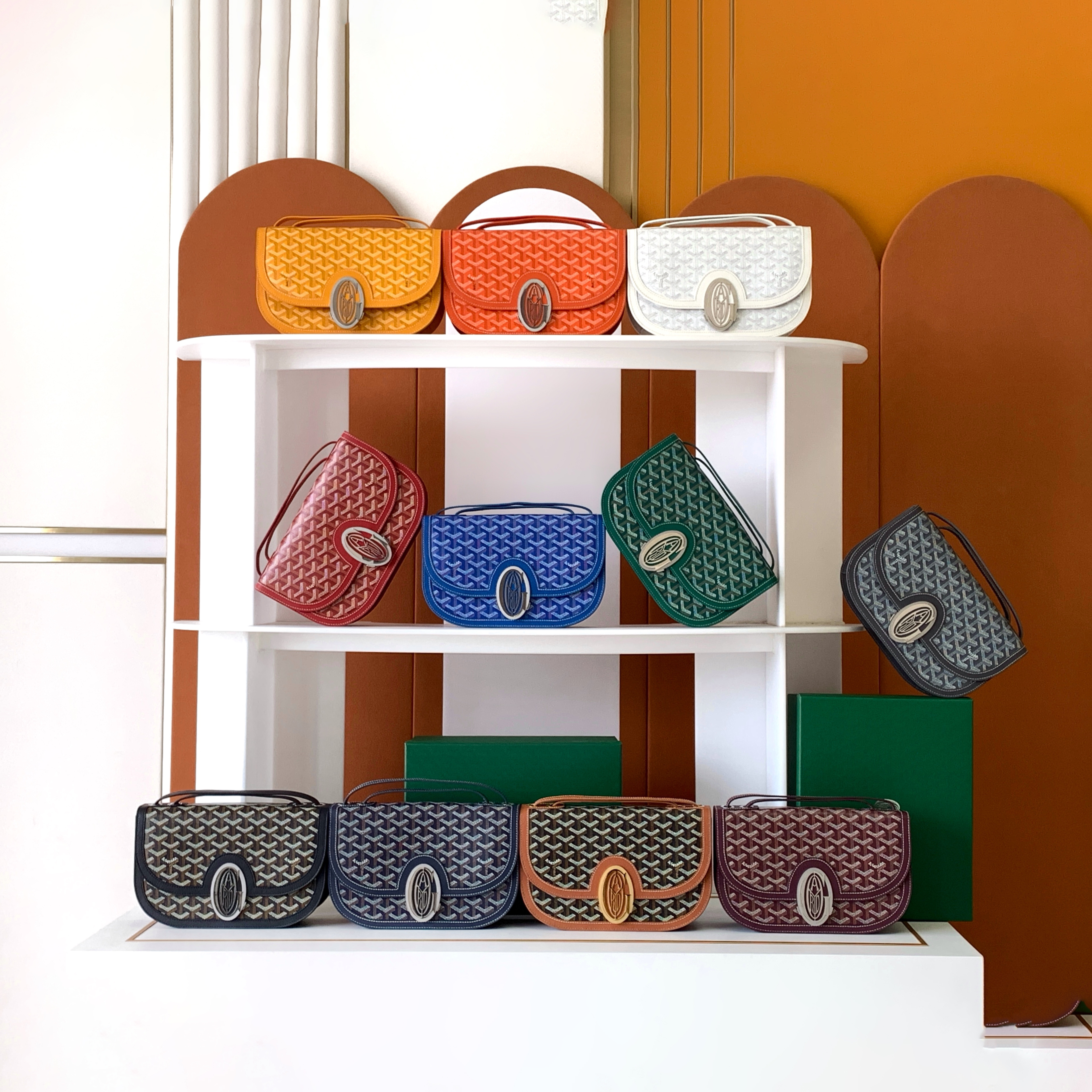 NIGO GOYARD Men's and Women's Old Flower Full Print Adjustable Shoulder Strap Canvas Patchwork Leather Flap Messenger Bag Shoulder Crossbody Bags #nigo75318