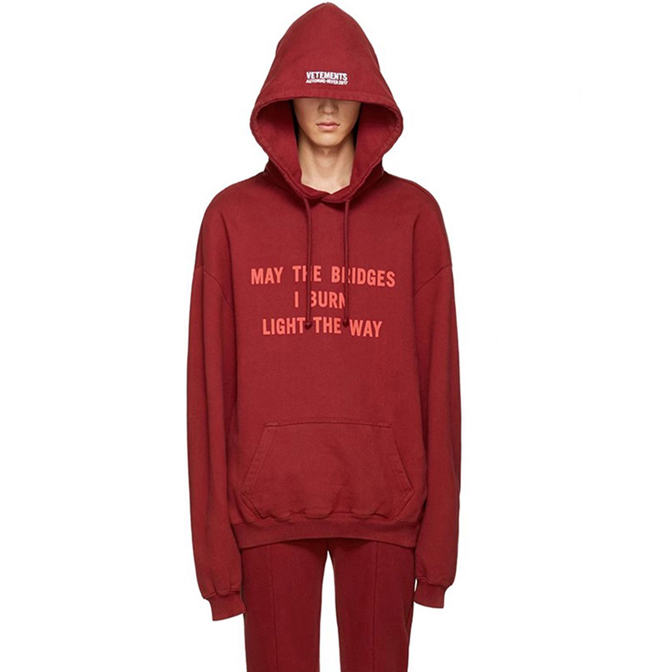 NIGO Vetements Men's Red Letter Print Hooded Sweatshirt Spring and Autumn Fashion Trend High Street Pullover Hoodie Ngvp #nigo9976