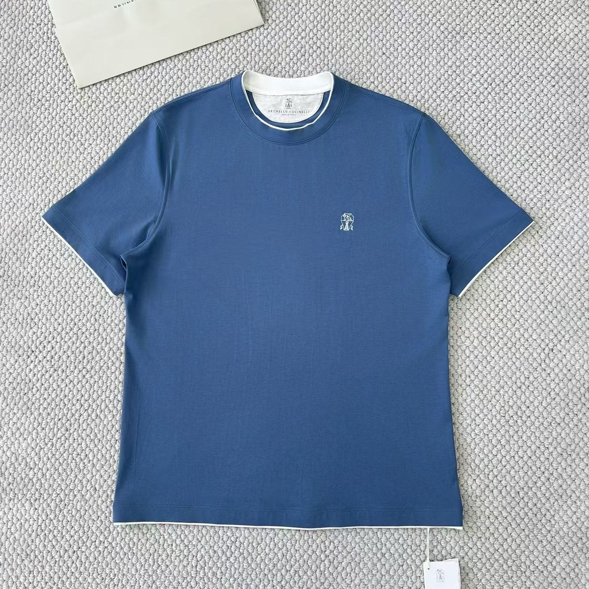 NIGO Brunello Cucinelli Men's Summer Solid Color Round Neck Cotton Short Sleeve T-Shirt #nigo75337