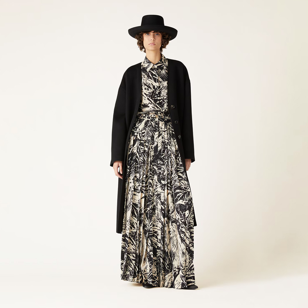 NIGO Loro Piana Women's Spring Summer Autumn Elisabette Lapel Long Sleeve Shirt Casual Elastic Waist Mid-Length Clea Half Skirt Ngvp #nigo9962