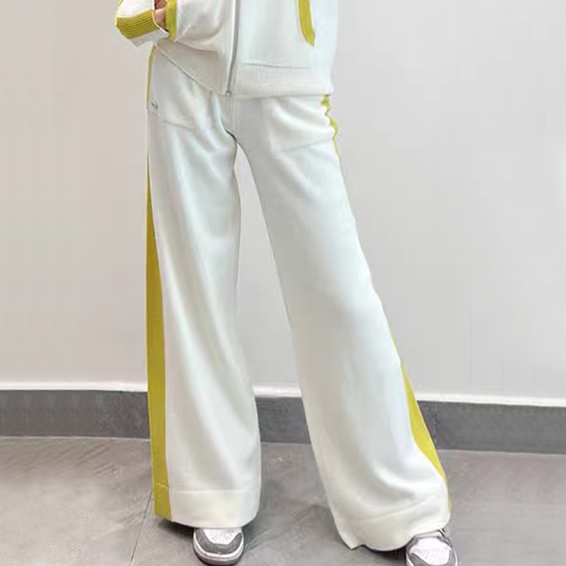 NIGO Chanel Women's Spring & Autumn Loose Colorblocking Knitted Wide-Leg Pants Casual Long Trousers Ngvp #nigo9839