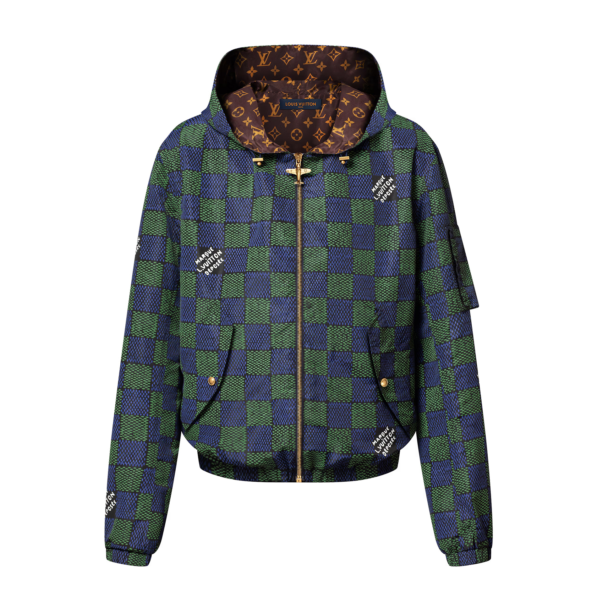 NIGO Louis Vuitton Men's Spring and Autumn Plaid Reversible Windproof Hooded Zipper Long Sleeve Jacket #nigo75341